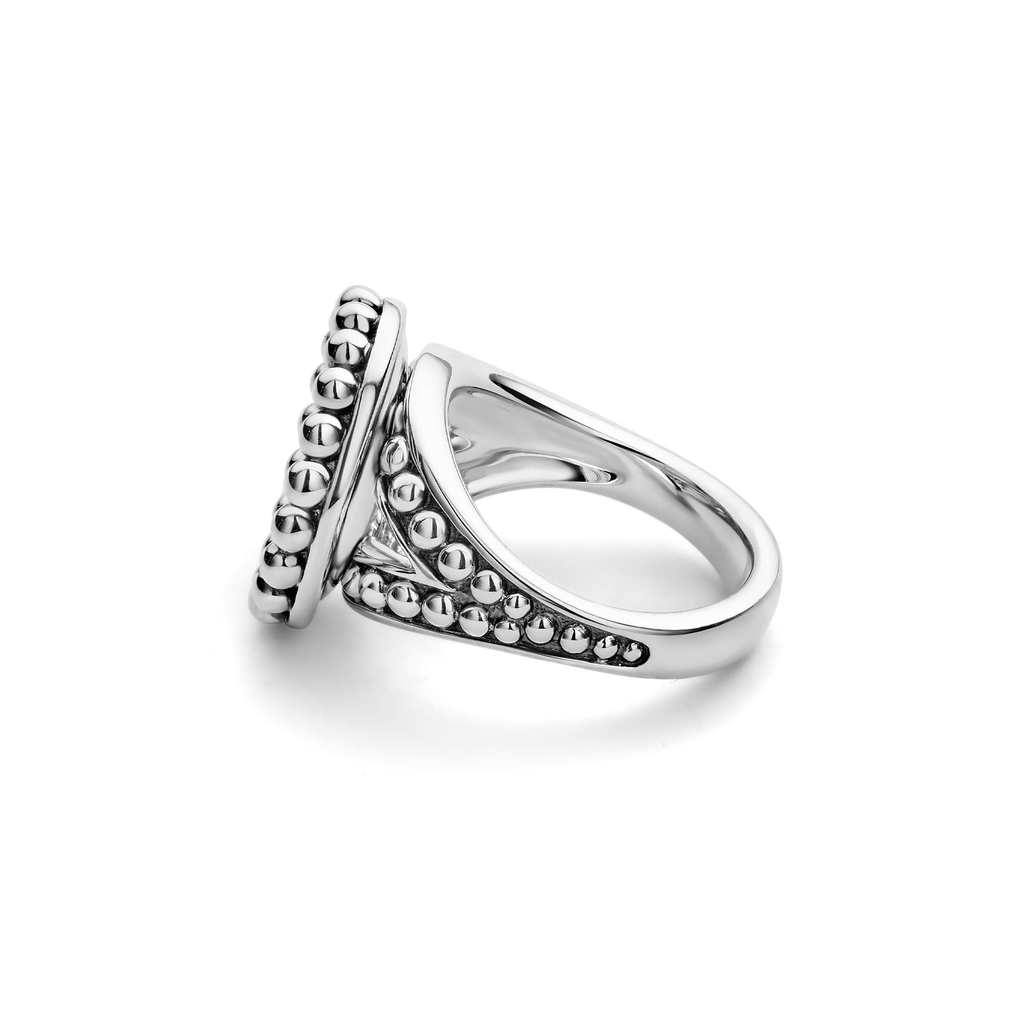 Maya Sterling Silver Small Circle Ceramic Ring - Image 3