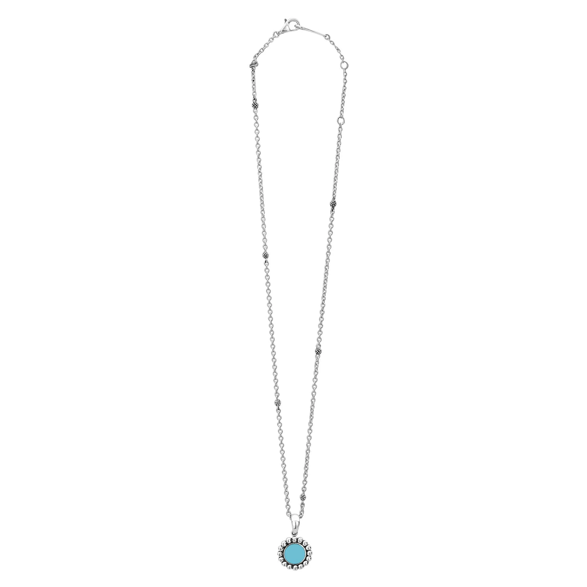 Maya Sterling Silver Small Ceramic Circle Pendant Necklace - Image 3