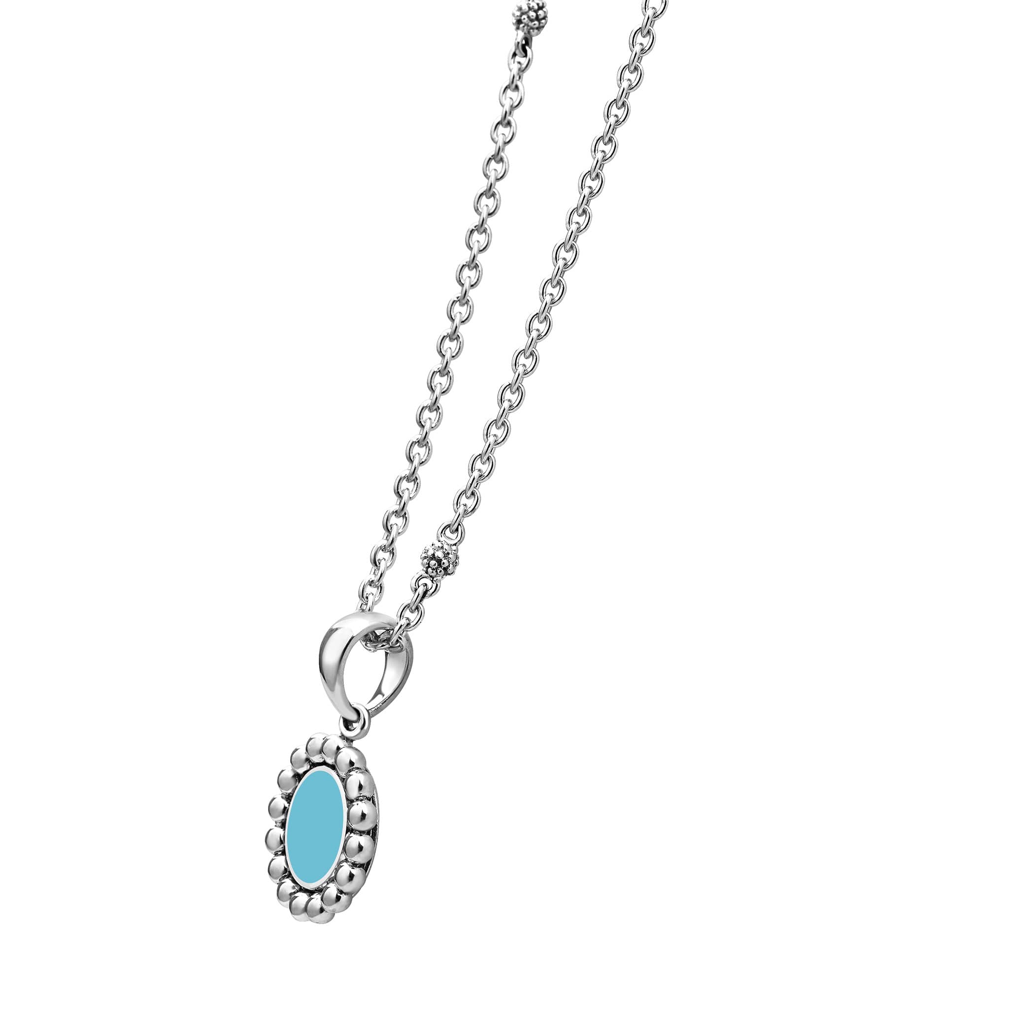 Maya Sterling Silver Small Ceramic Circle Pendant Necklace - Image 5
