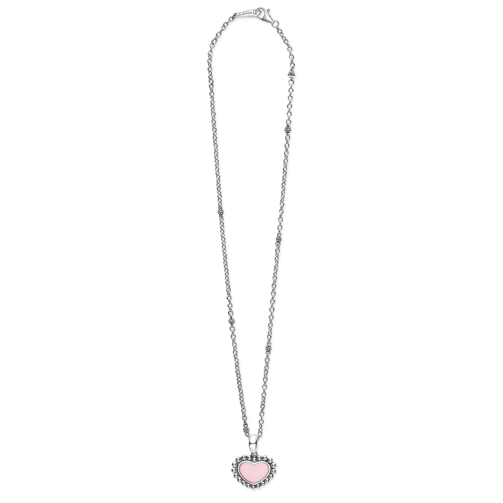 Maya Pink Ceramic Heart Necklace - Image 3