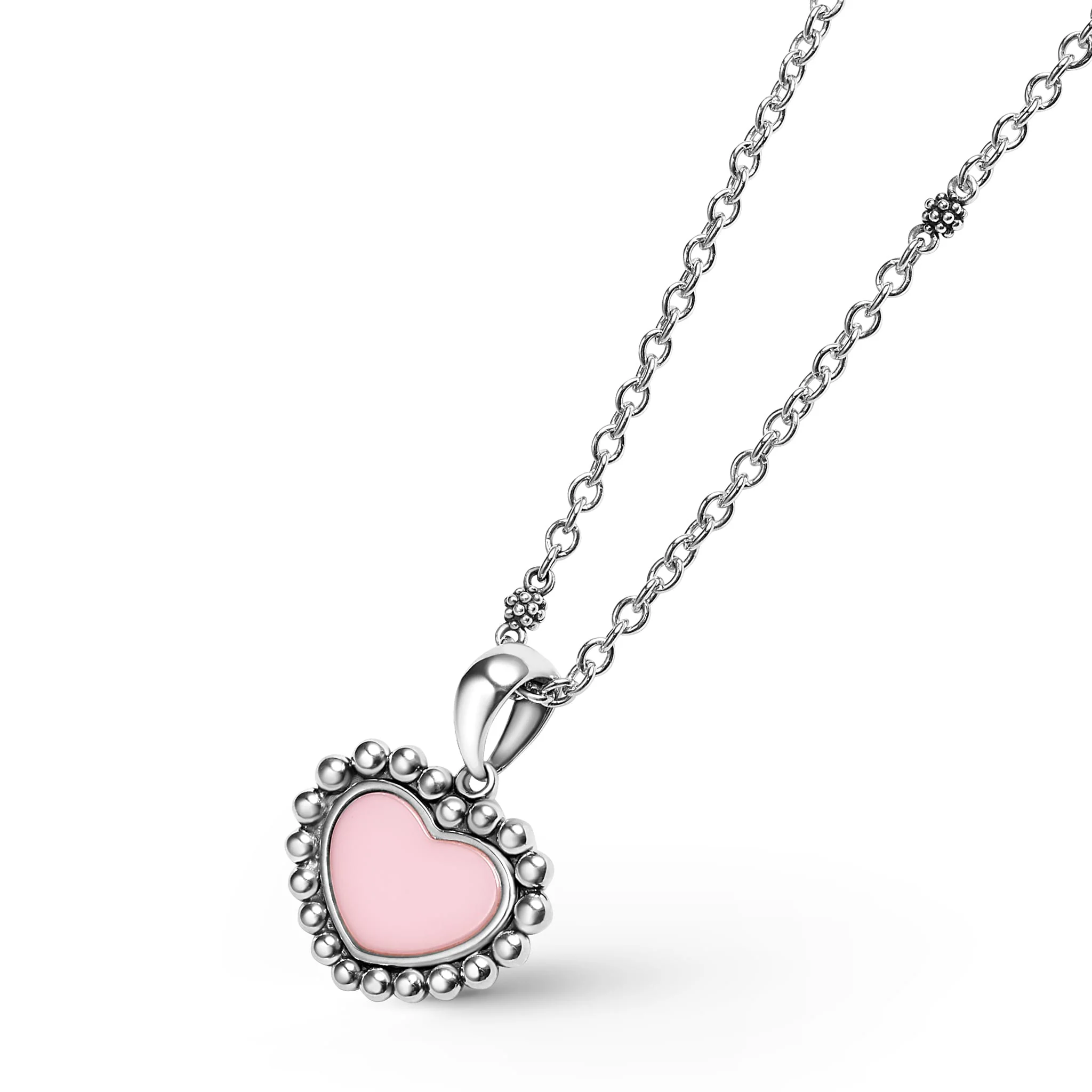 Maya Pink Ceramic Heart Necklace - Image 4