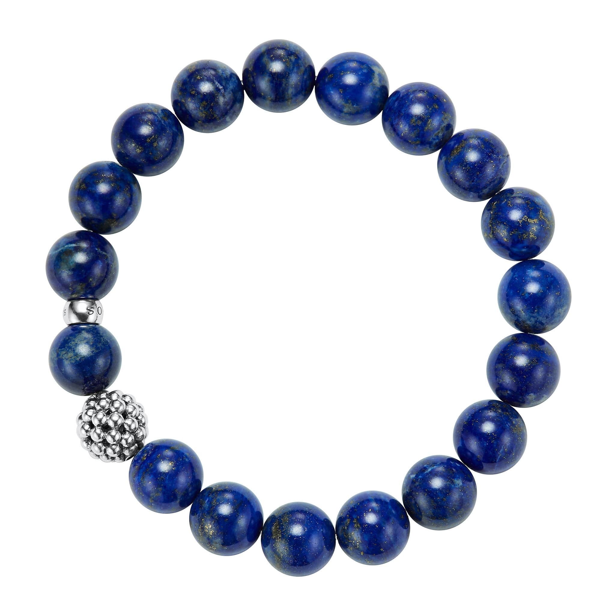 Maya Lapis Silver Station Bead Bracelet - Image 3