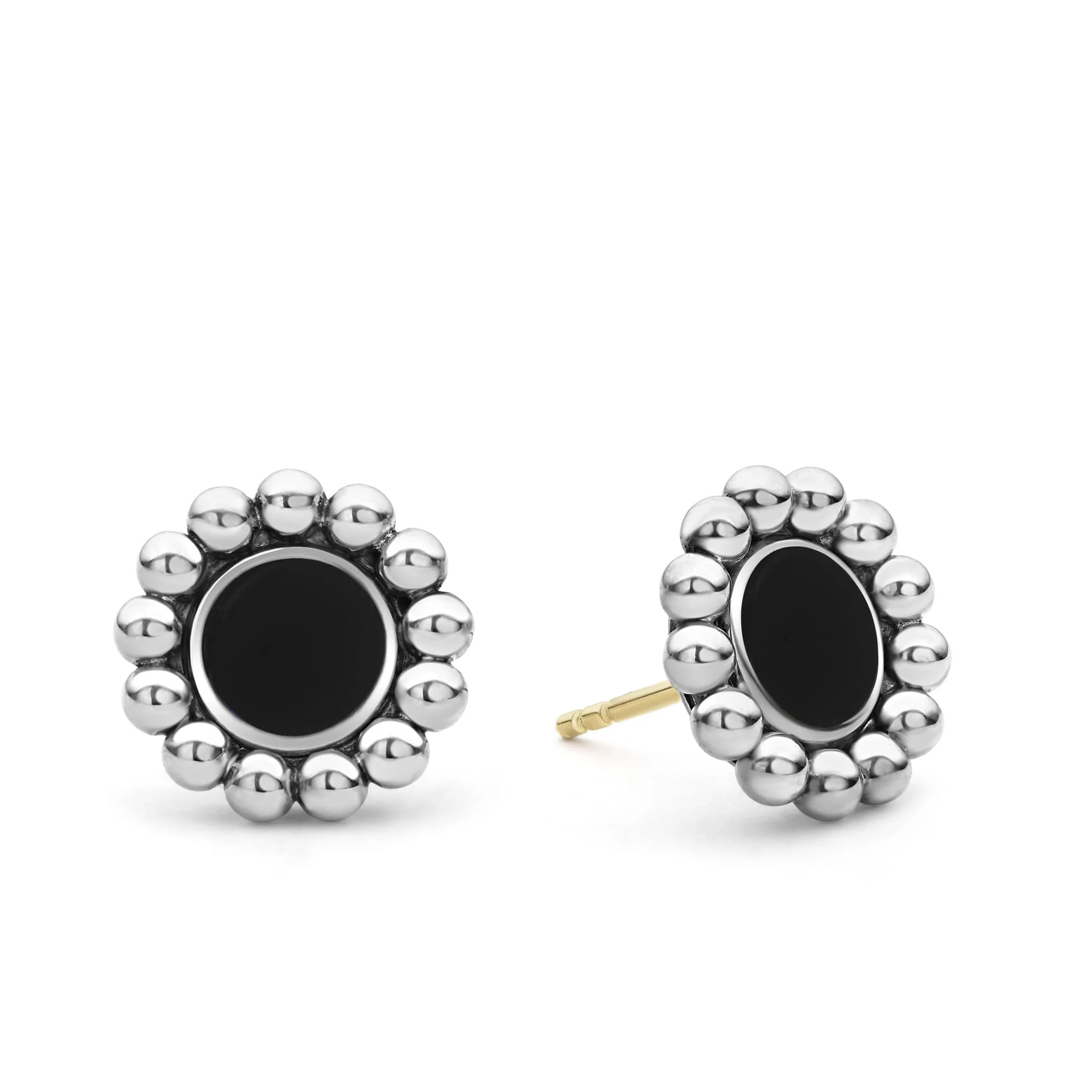 Maya Sterling Silver Onyx Circle Stud Earrings