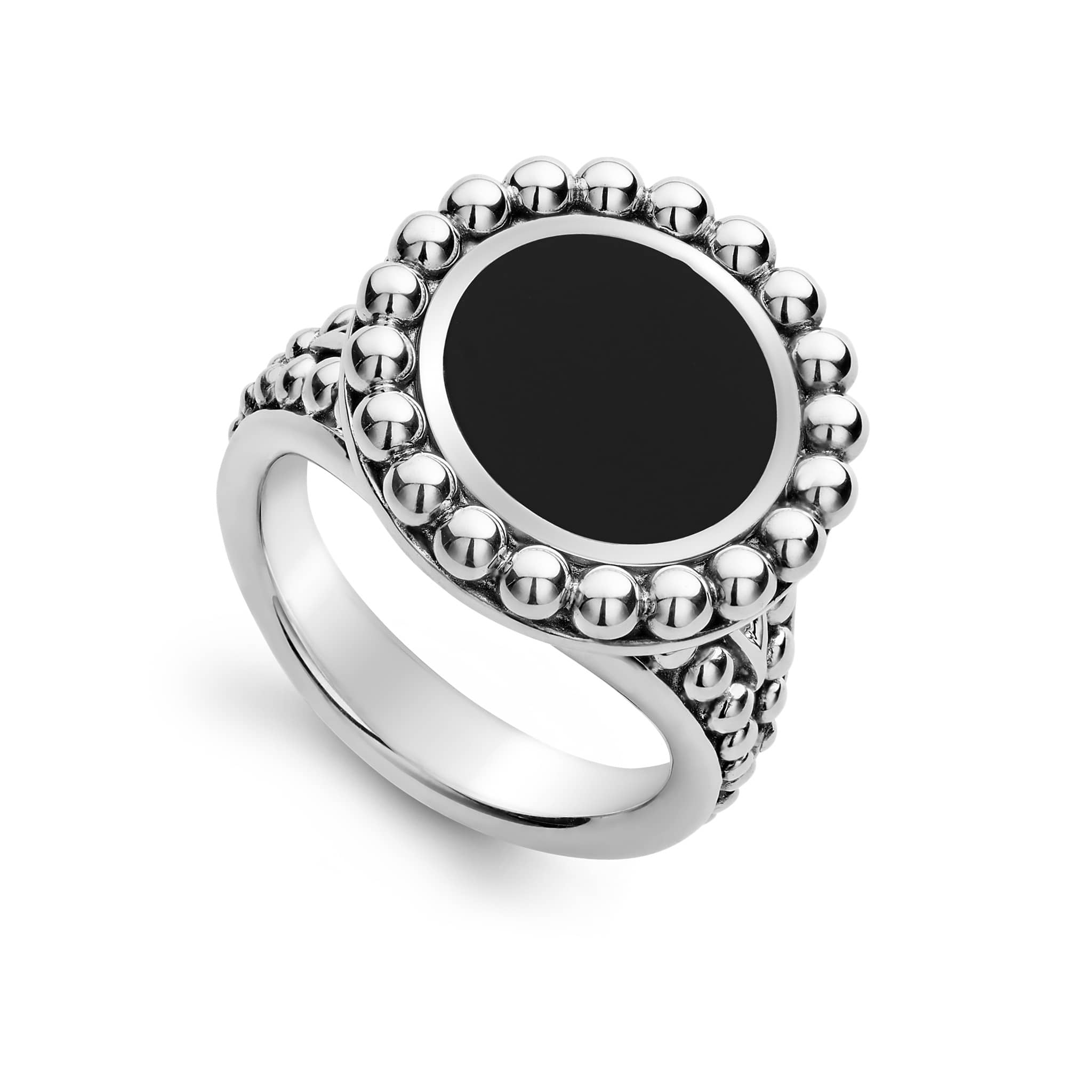 Maya Sterling Silver Onyx Circle Ring