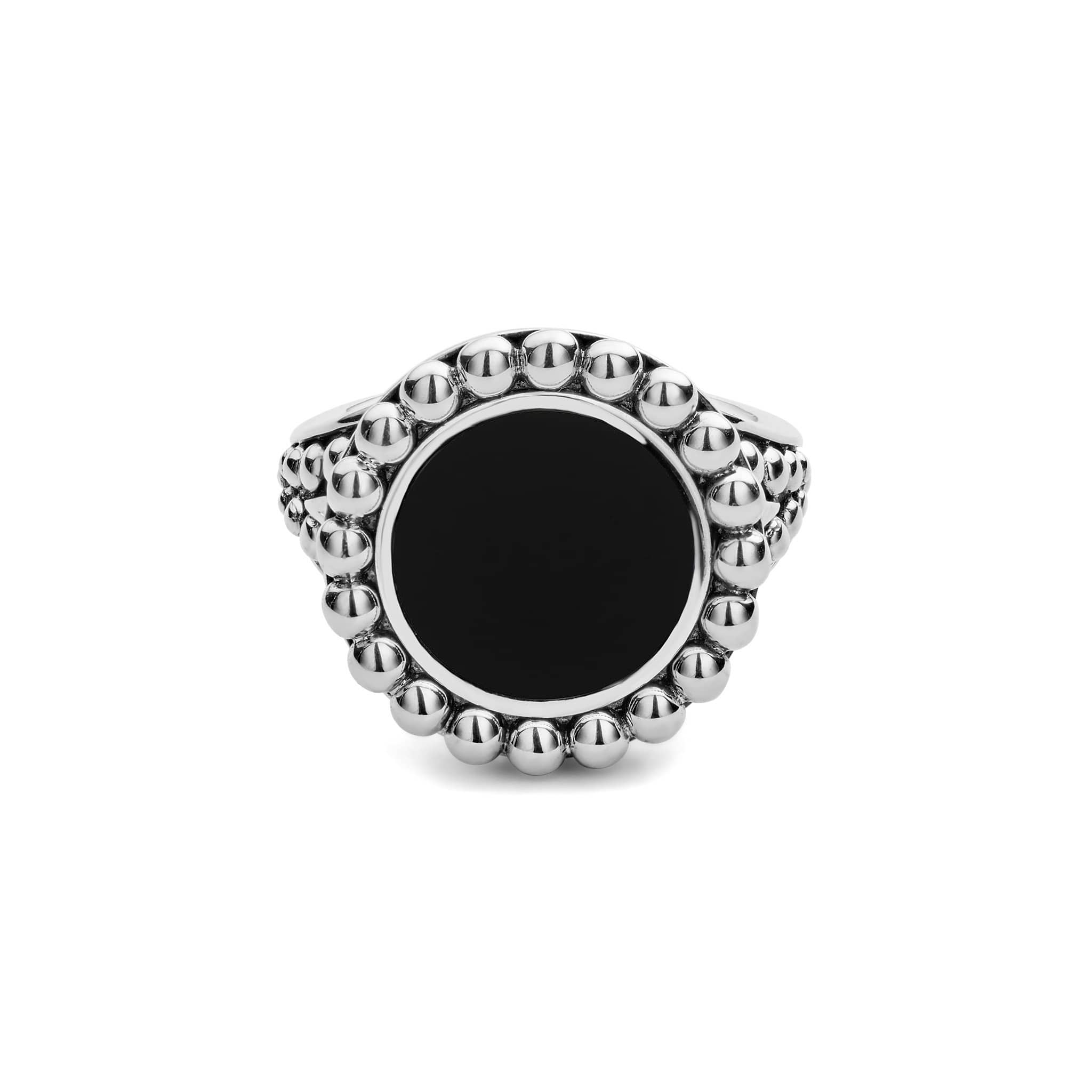 Maya Sterling Silver Onyx Circle Ring - Image 3
