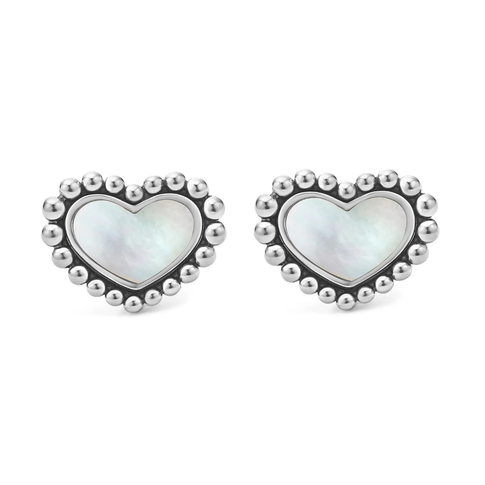 Maya Mother of Pearl Heart Stud Earrings - Image 3