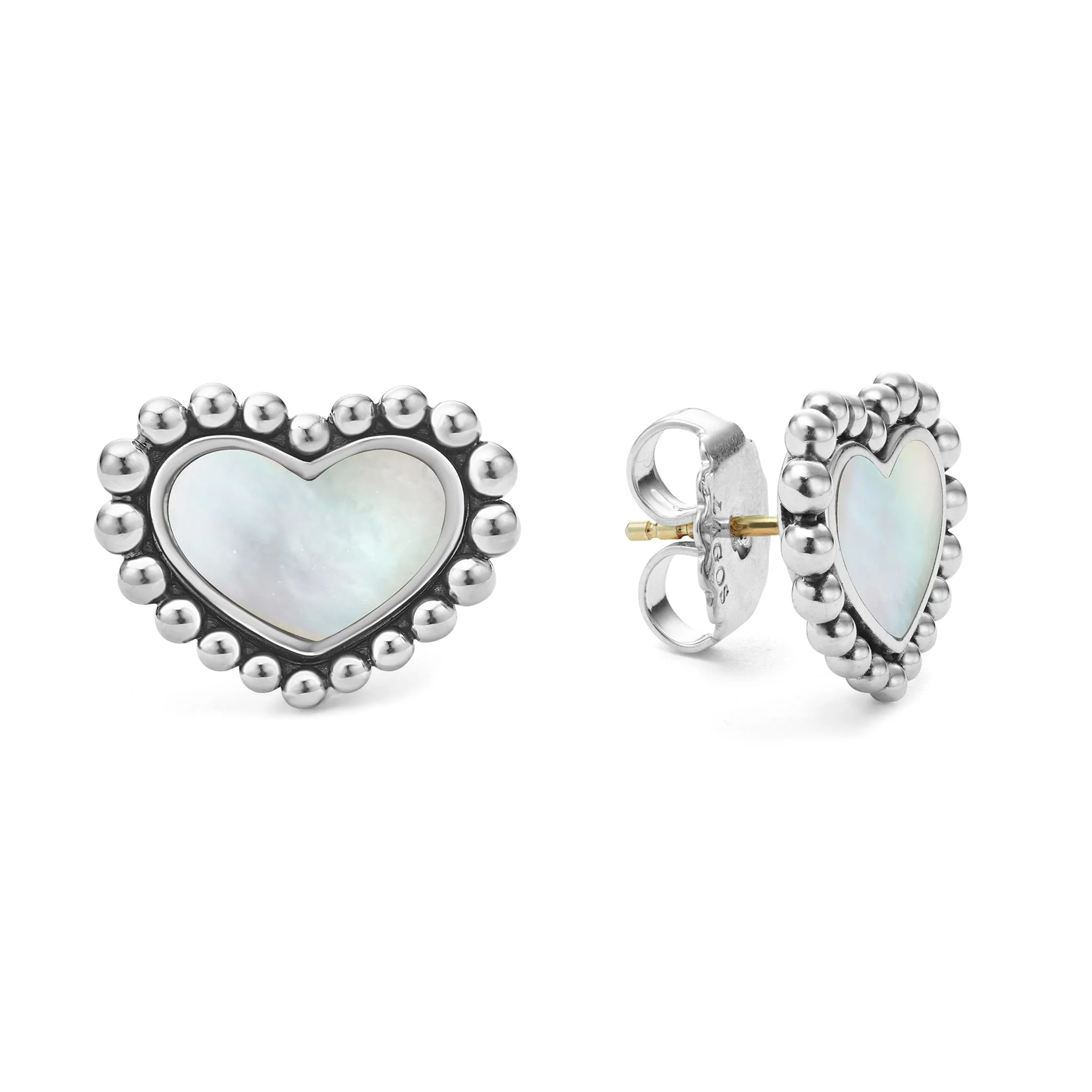 Maya Mother of Pearl Heart Stud Earrings - Image 4