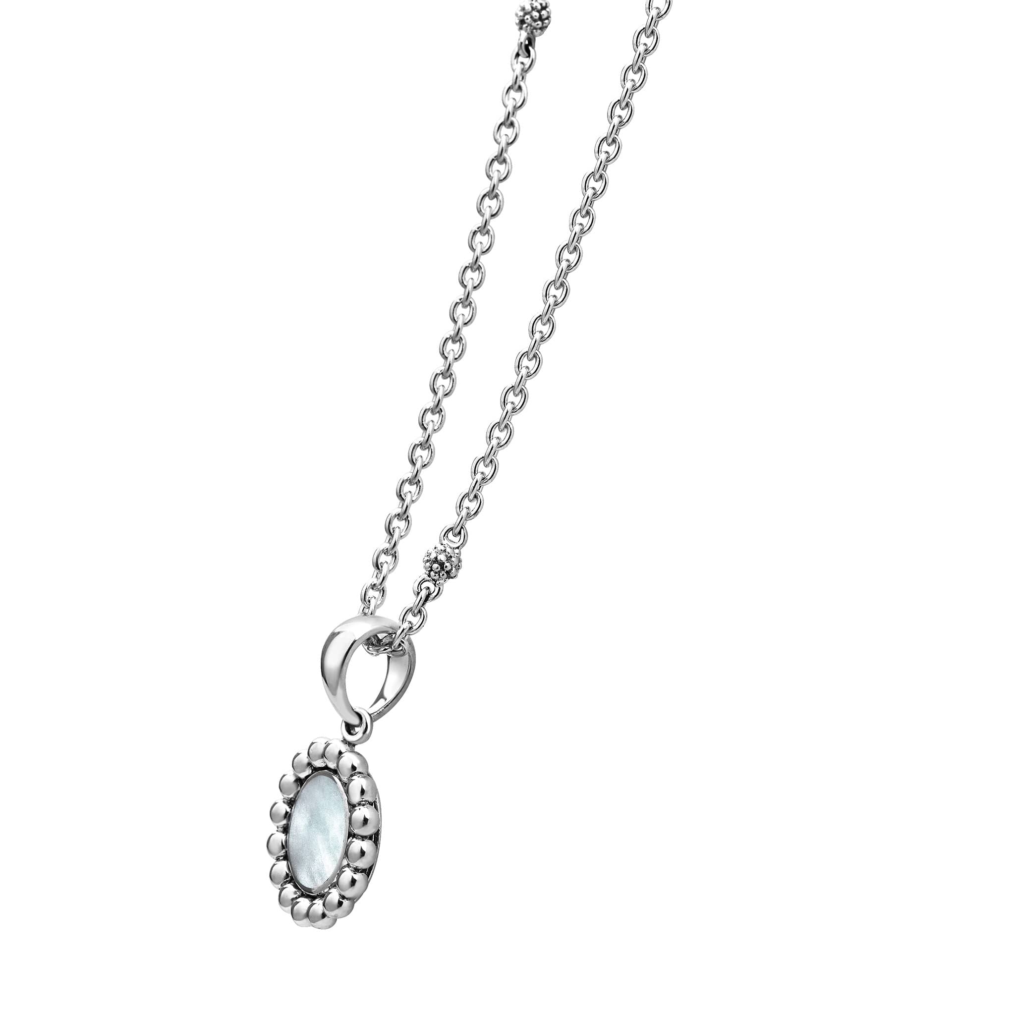 Maya Sterling Silver Small Mother of Pearl Circle Pendant Necklace - Image 5
