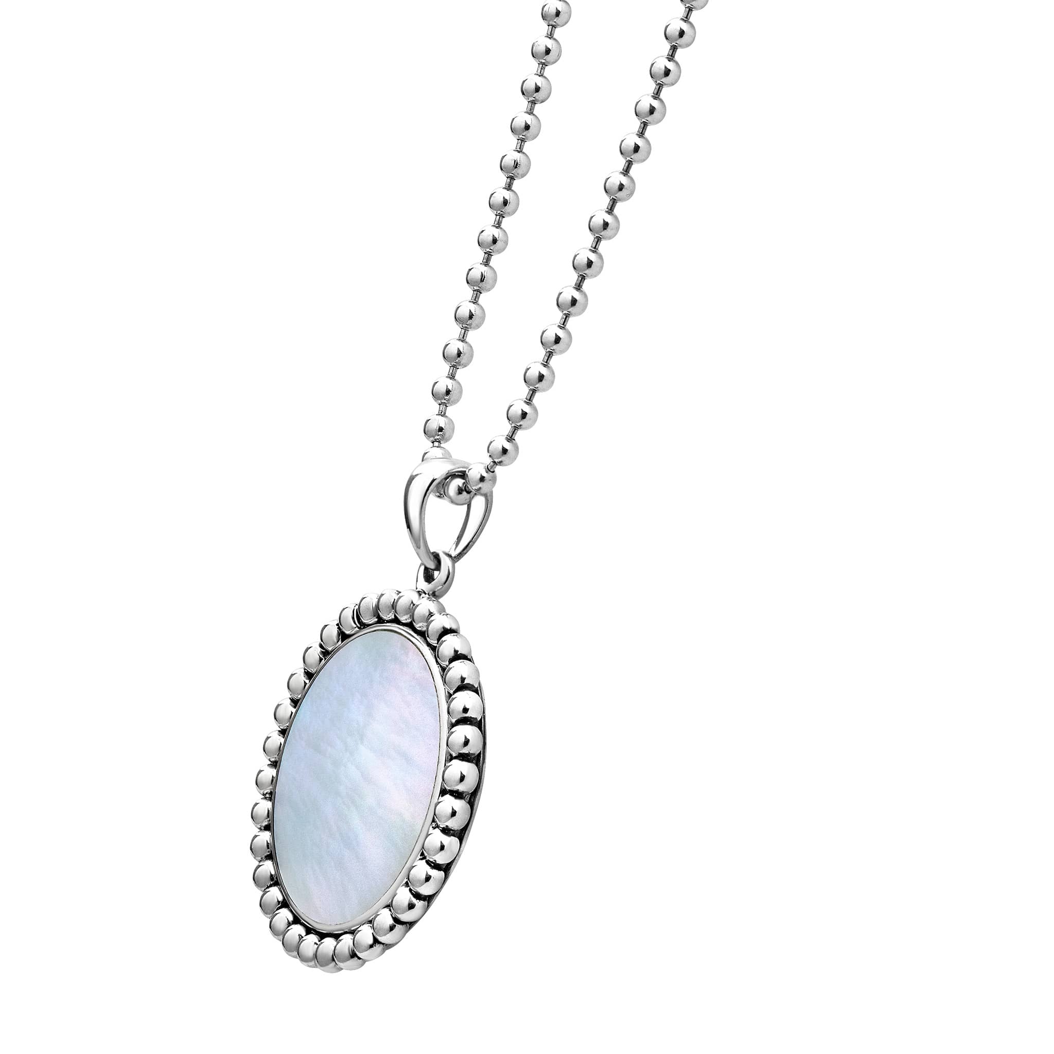 Maya Large Mother of Pearl Circle Pendant Necklace - Image 5