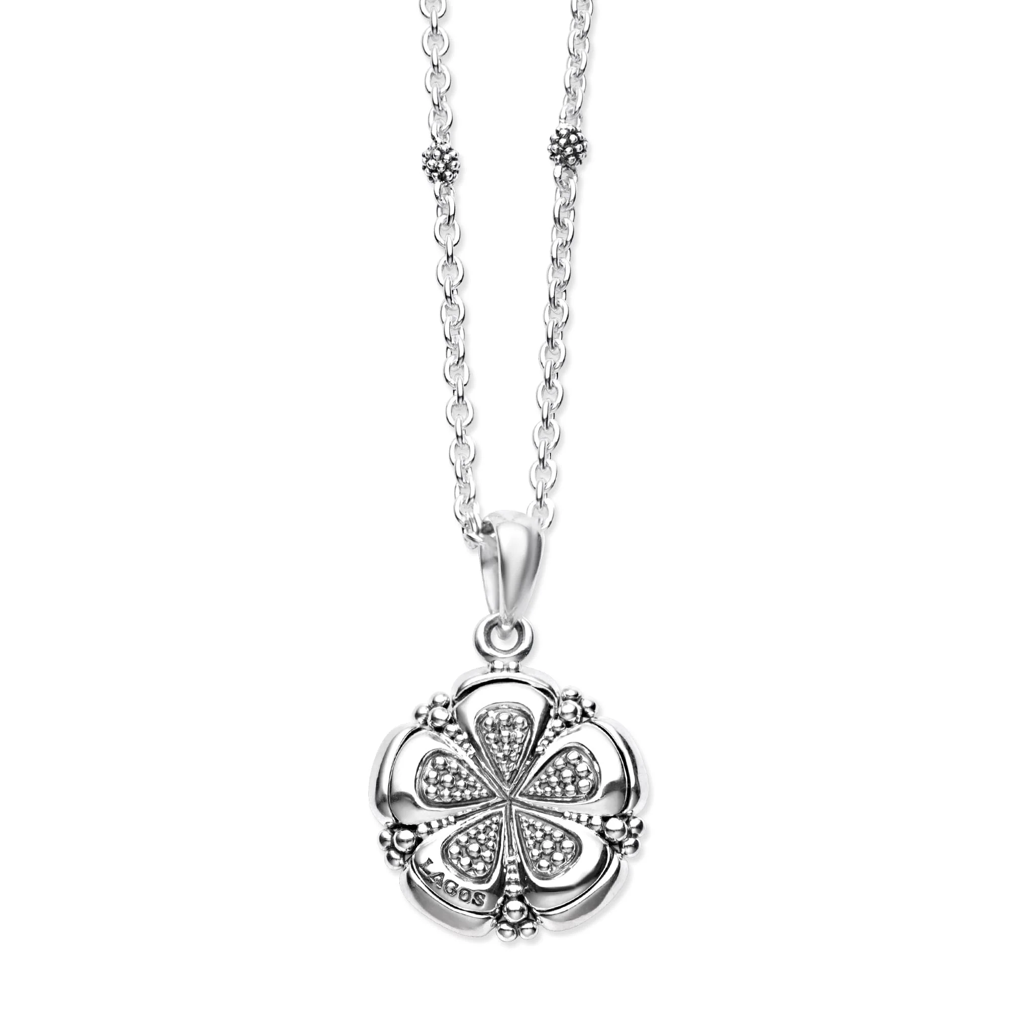 Maya Mother of Pearl Flower Pendant Necklace - Image 3