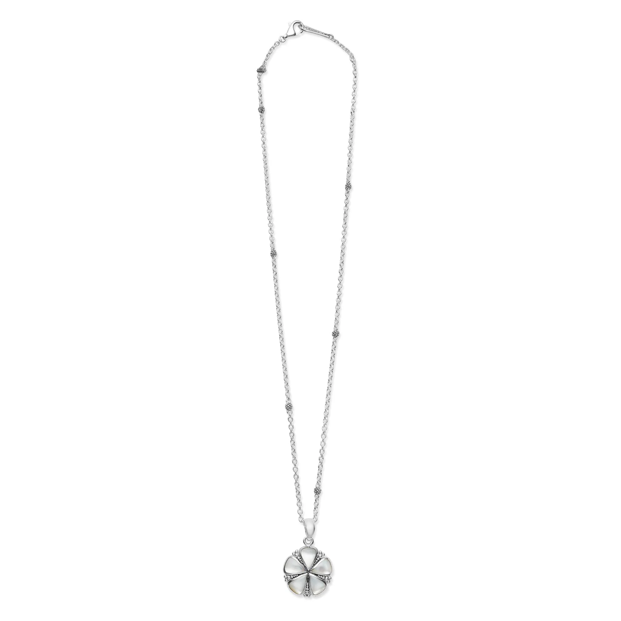 Maya Mother of Pearl Flower Pendant Necklace - Image 5
