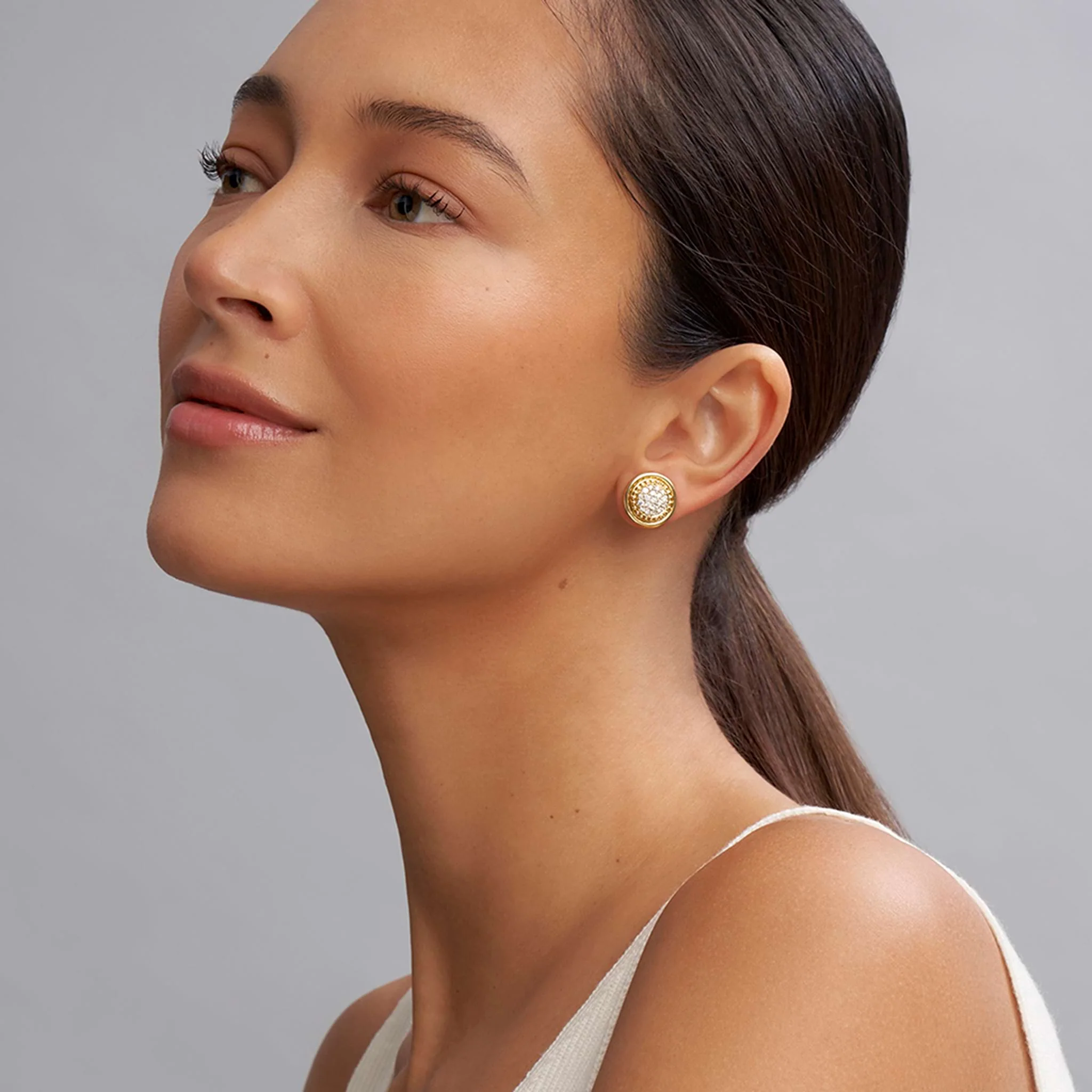 Meridian 18K Gold Diamond Stud Earrings - Image 2