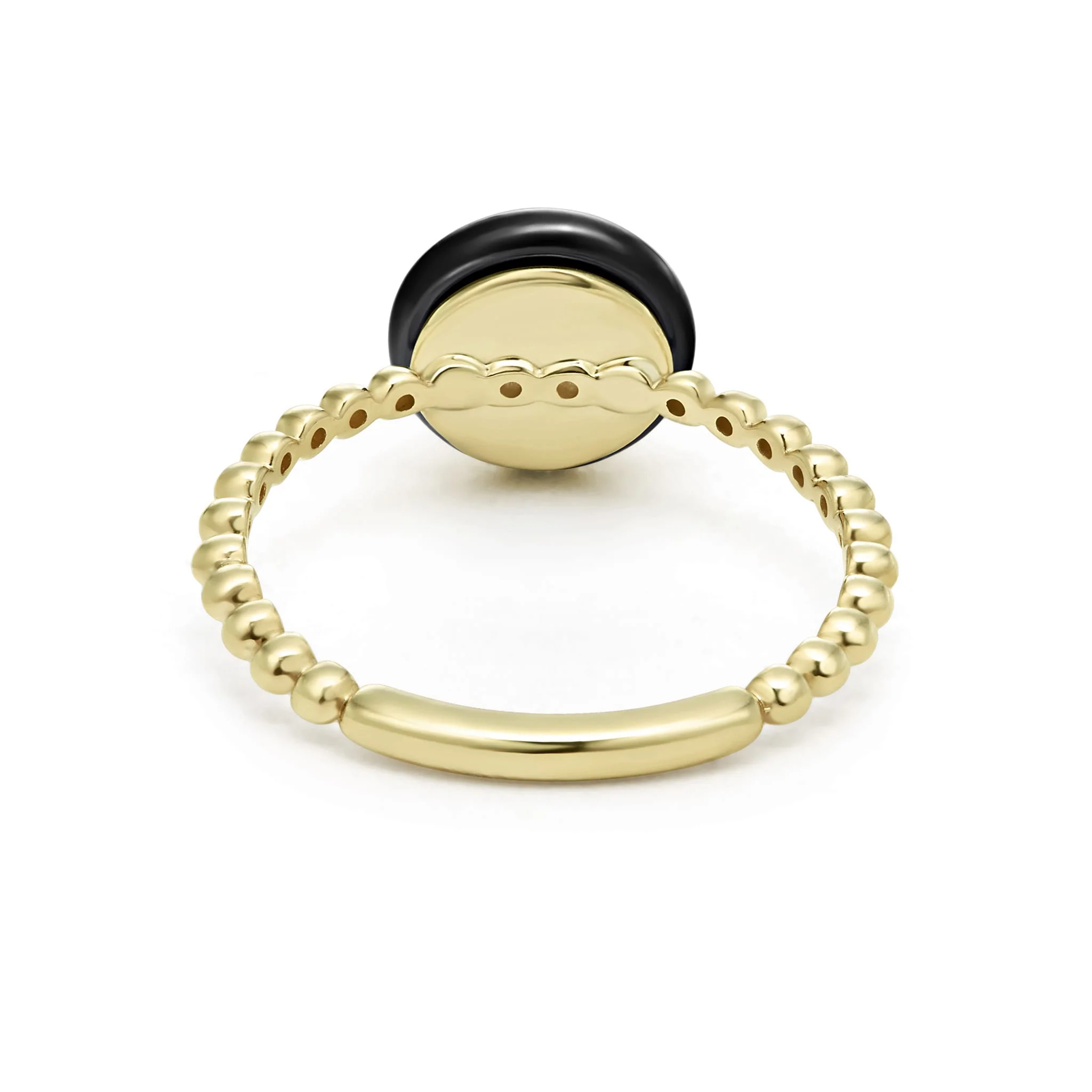Meridian 18K Gold Caviar Black Ceramic Ring - Image 3