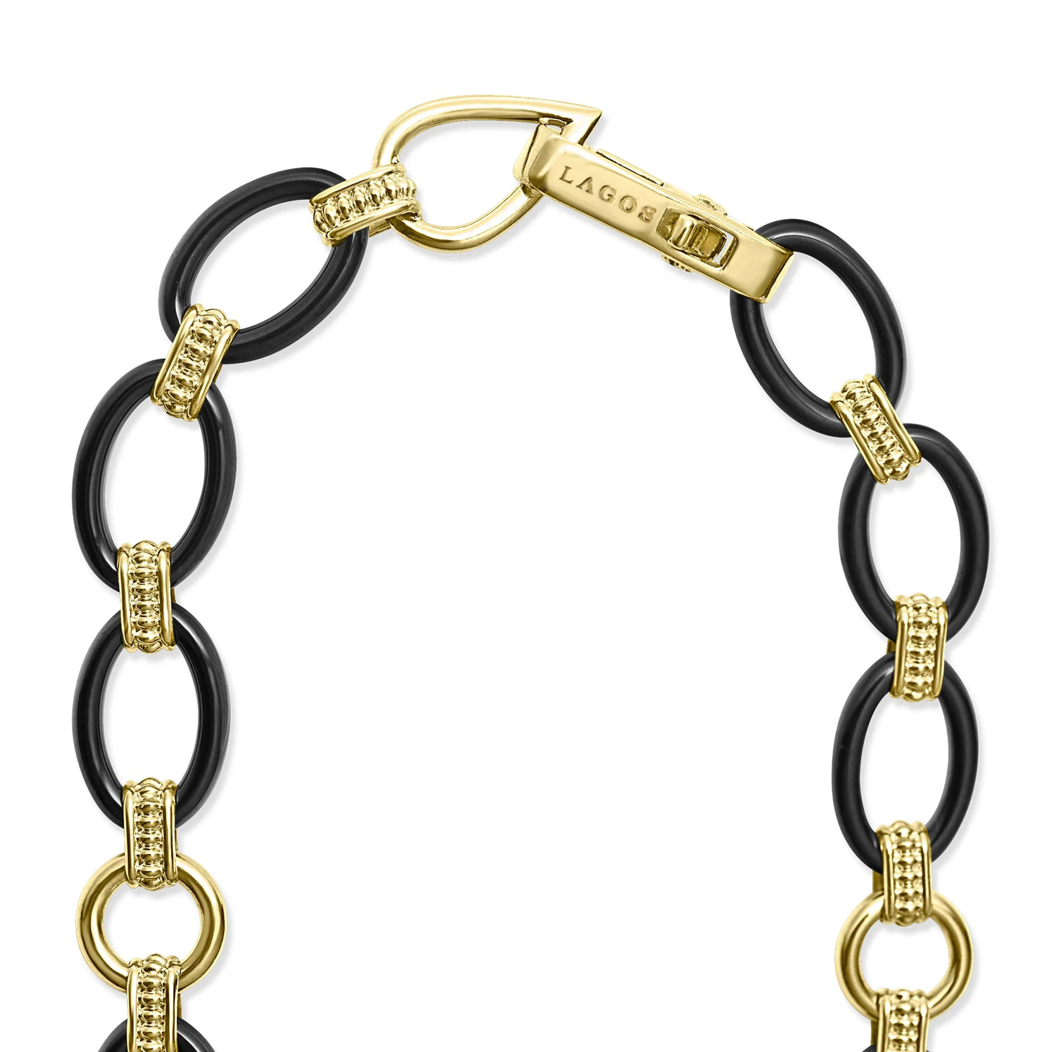 Meridian 18K Gold and Black Ceramic Link Necklace | 10mm - Image 5
