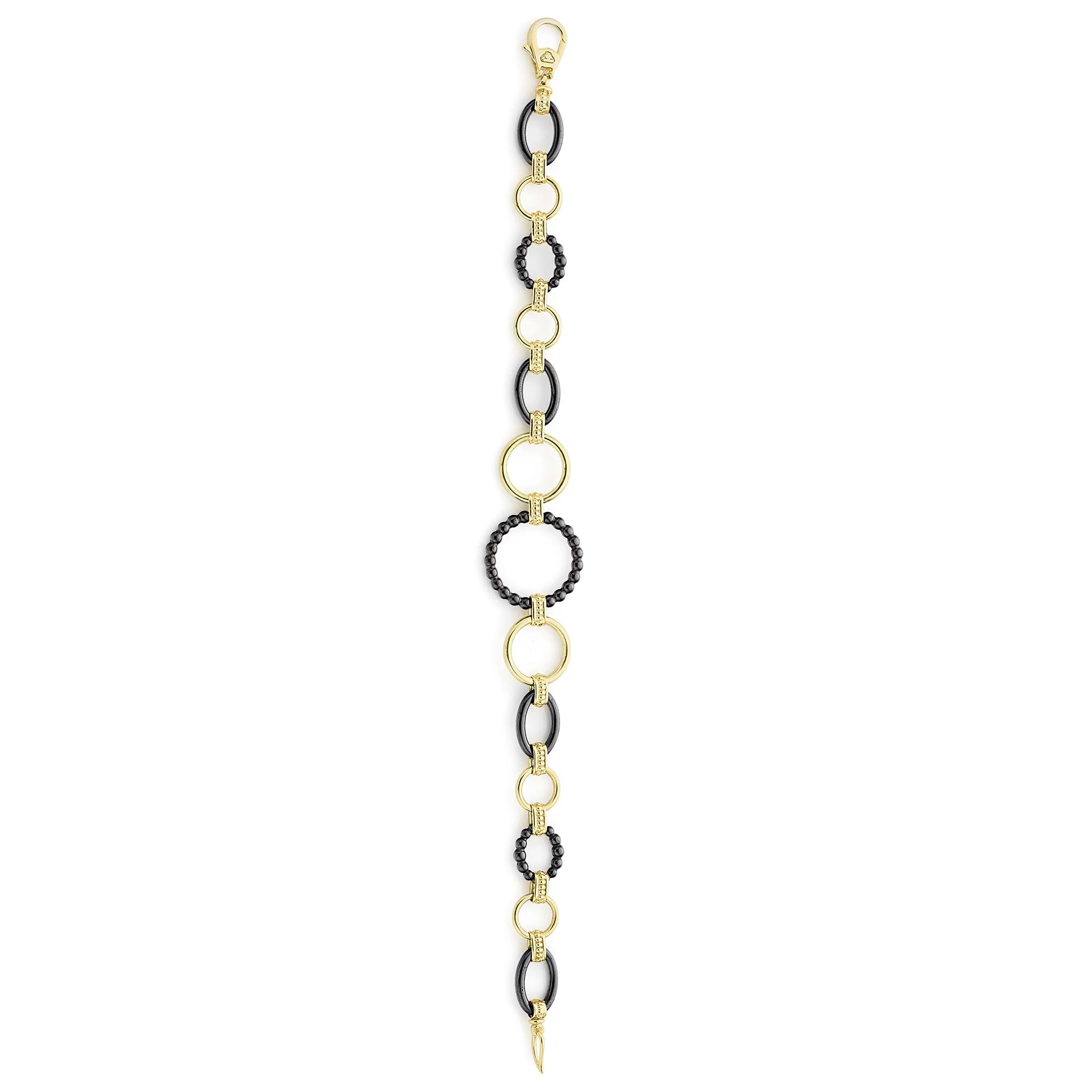 Meridian 18K Gold and Black Ceramic Link Bracelet | 20mm - Image 4