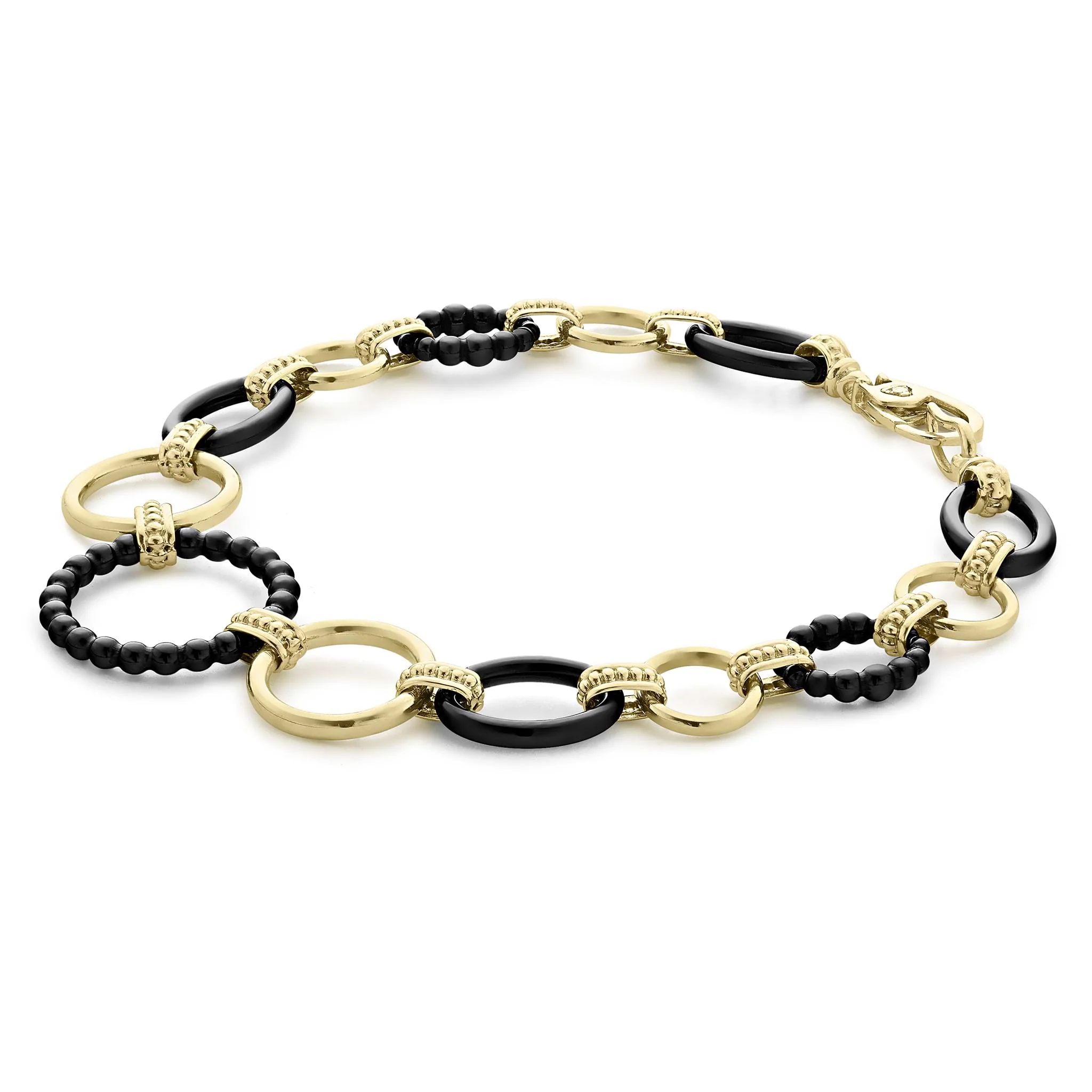 Meridian 18K Gold and Black Ceramic Link Bracelet | 20mm - Image 5