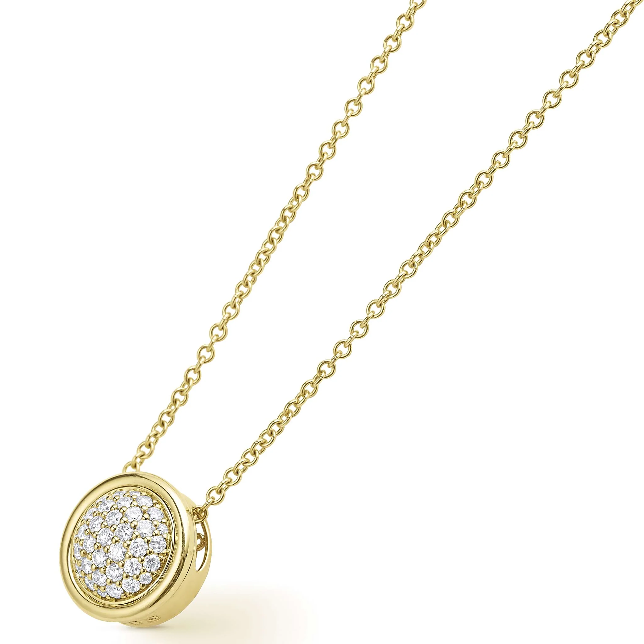 Meridian 18K Gold Diamond Circle Pendant Necklace - Image 4