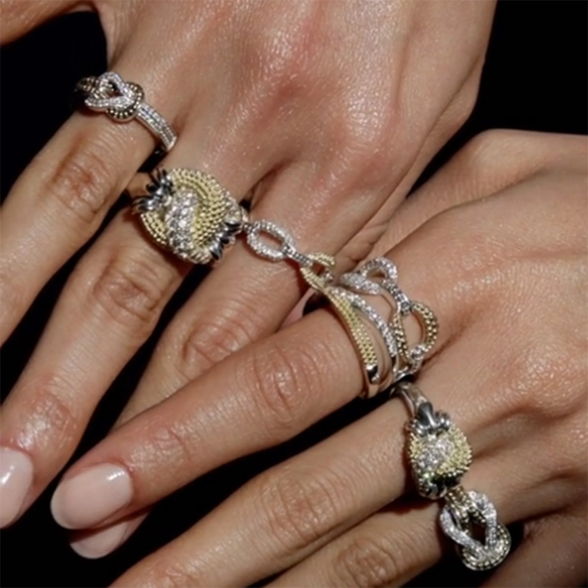 Newport Two-Tone Knot Diamond Ring - Image 7