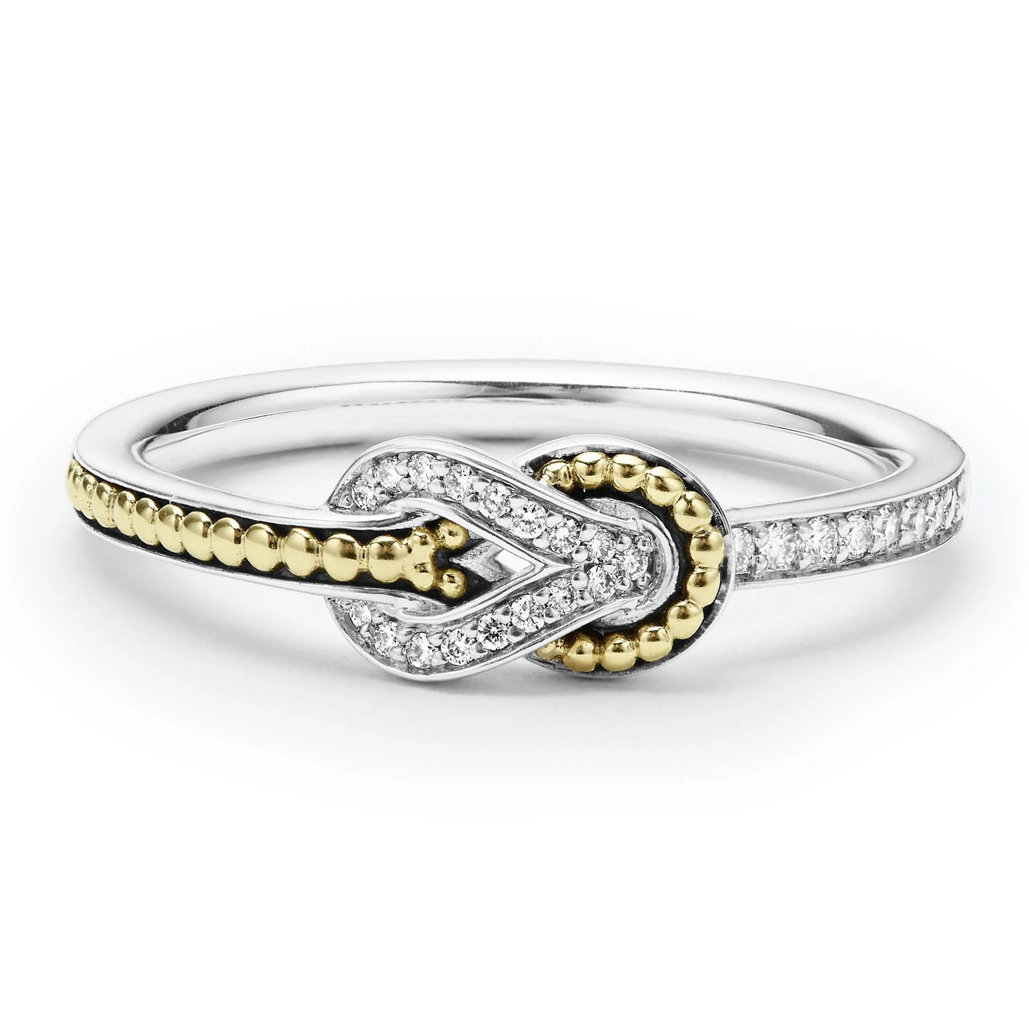Newport Petite Two-Tone Knot Diamond Ring - Image 3
