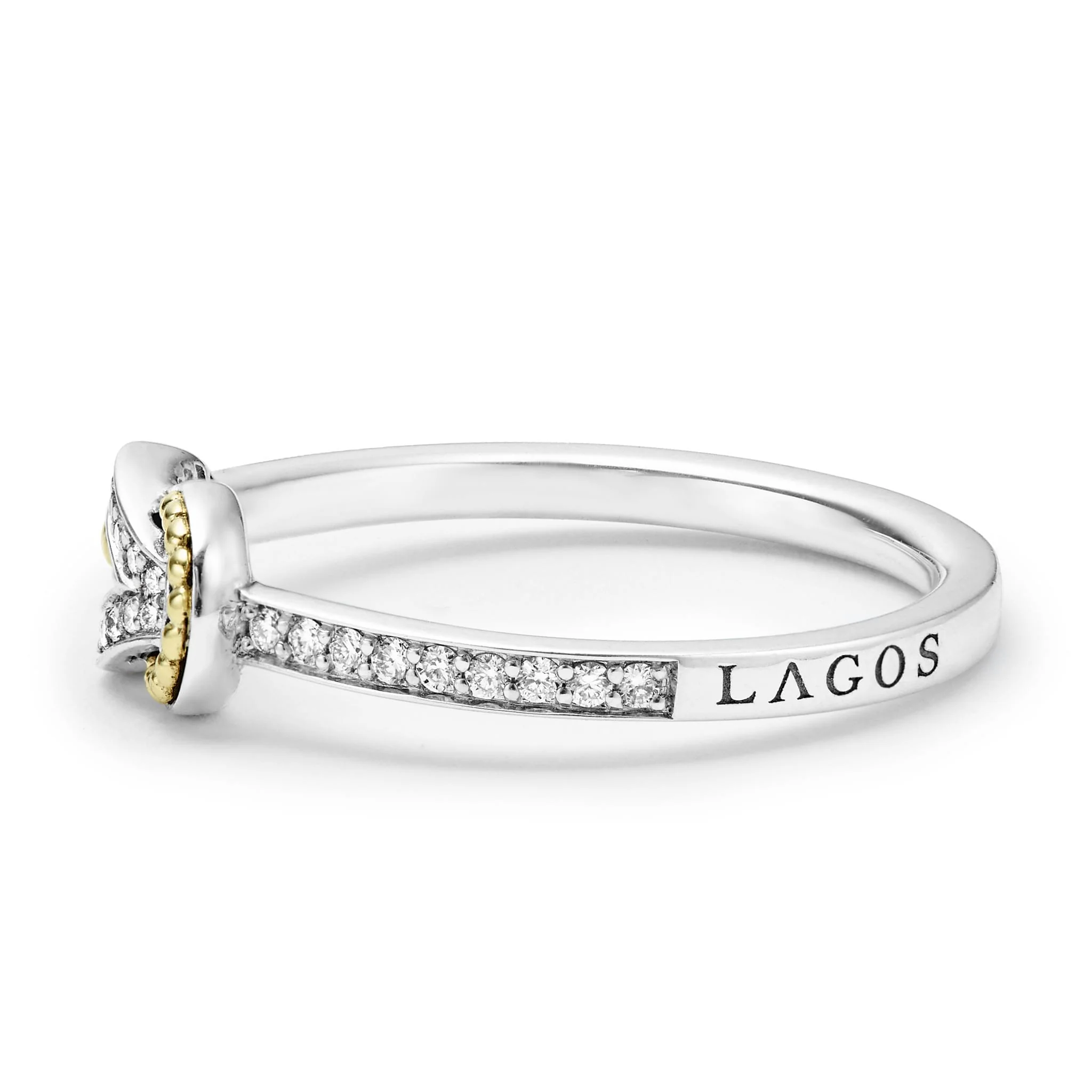 Newport Petite Two-Tone Knot Diamond Ring - Image 4