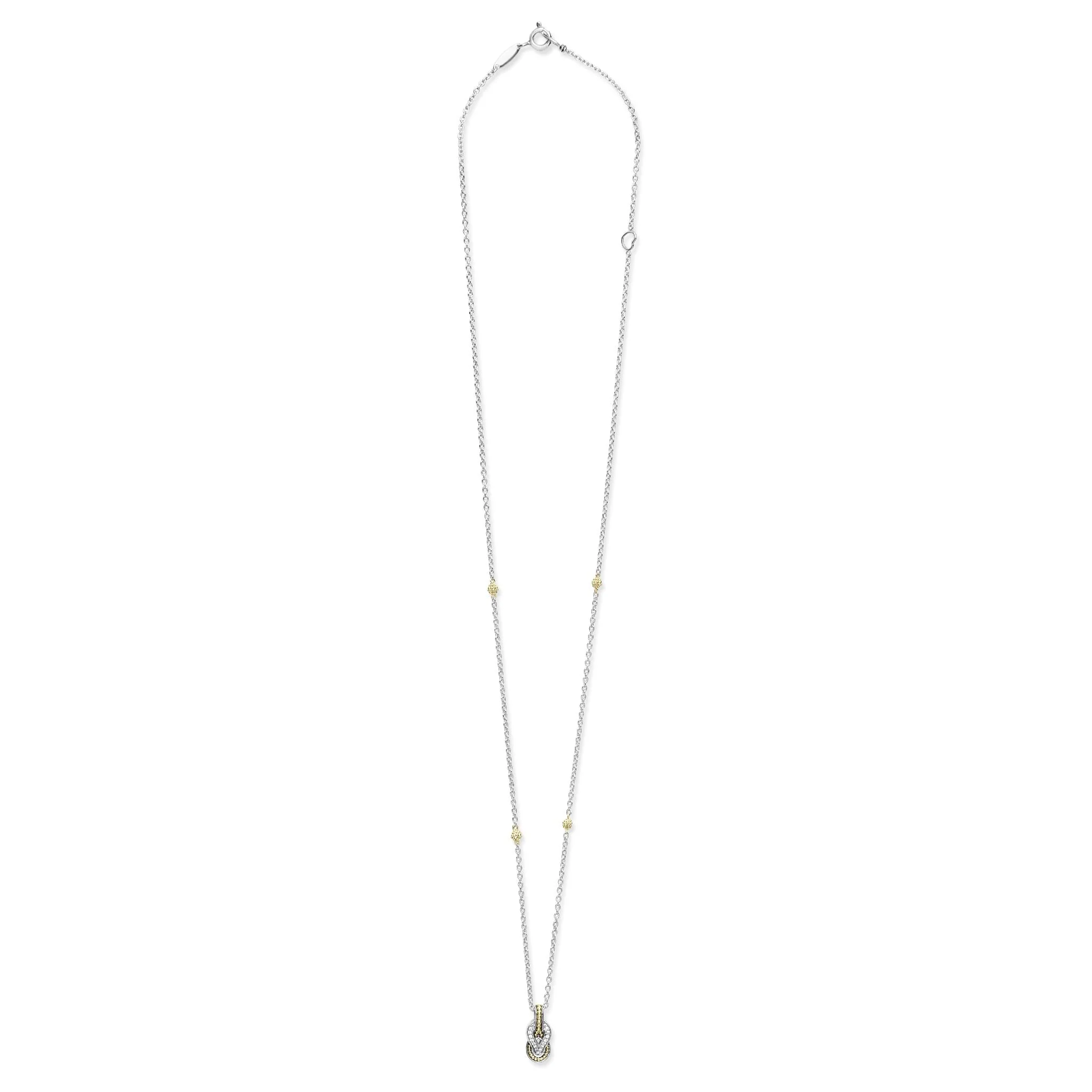 Newport Petite Two-Tone Knot Diamond Pendant Necklace - Image 4
