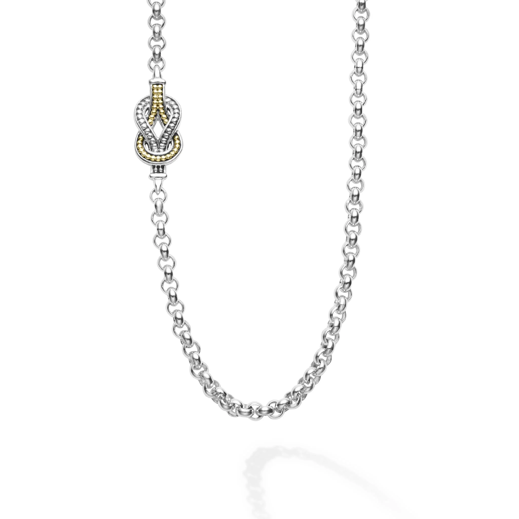 Newport Four Station Two-Tone Knot Necklace