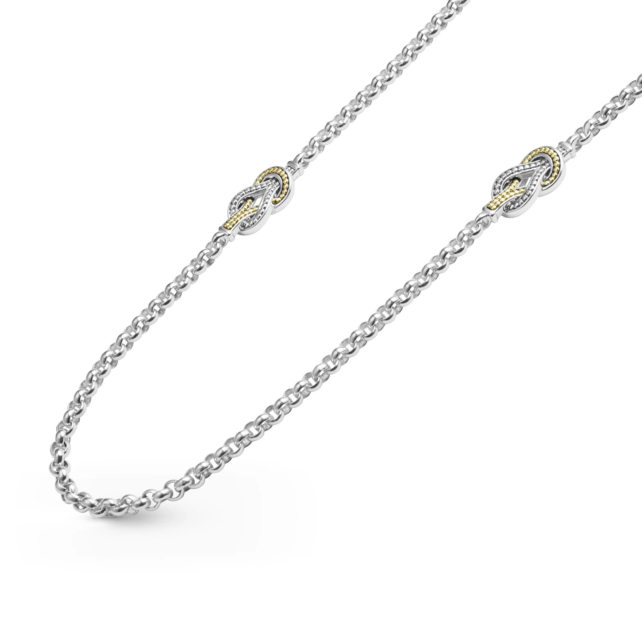 Newport Four Station Two-Tone Knot Necklace - Image 4