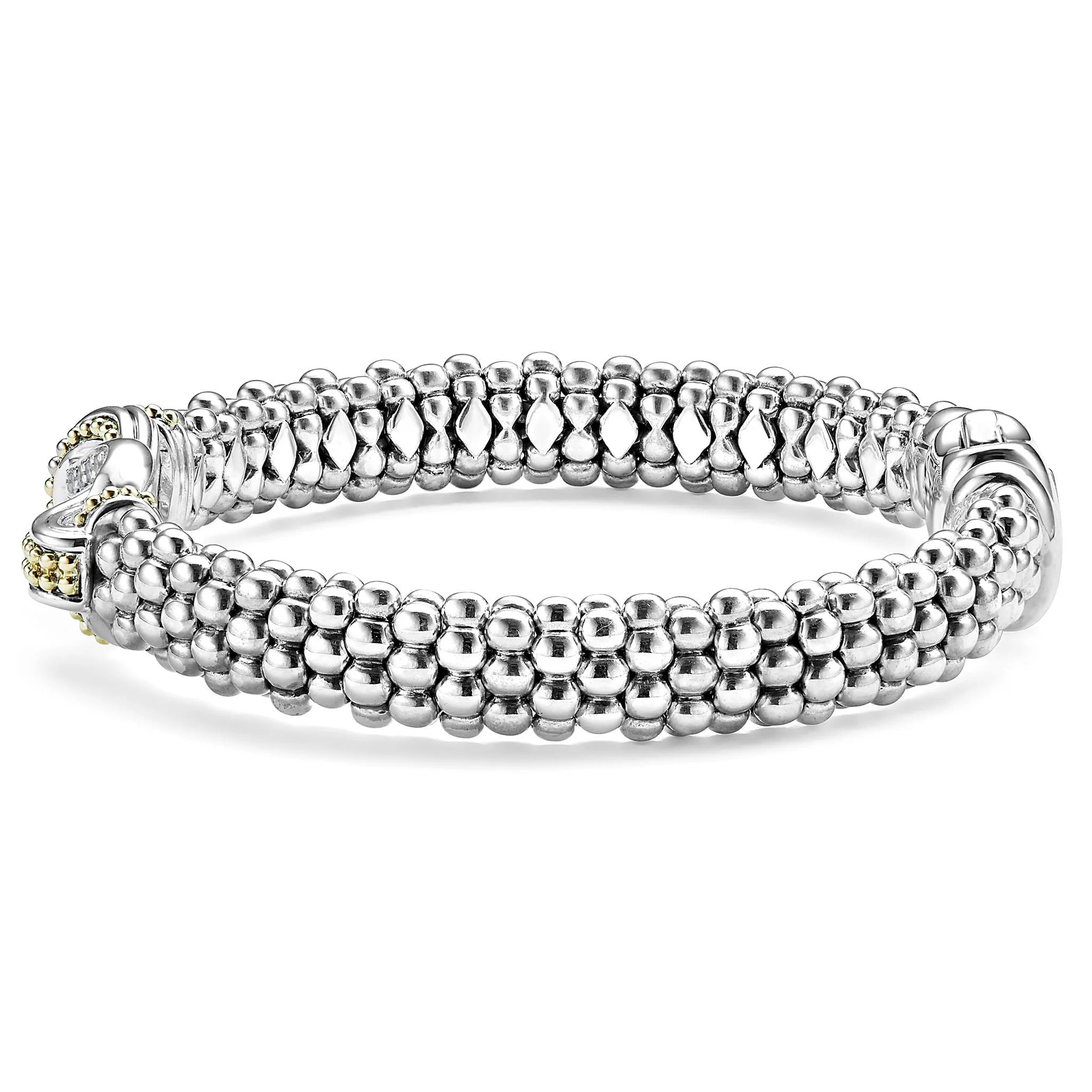 Newport Two-Tone Knot Caviar Diamond Bracelet | 9mm - Image 4