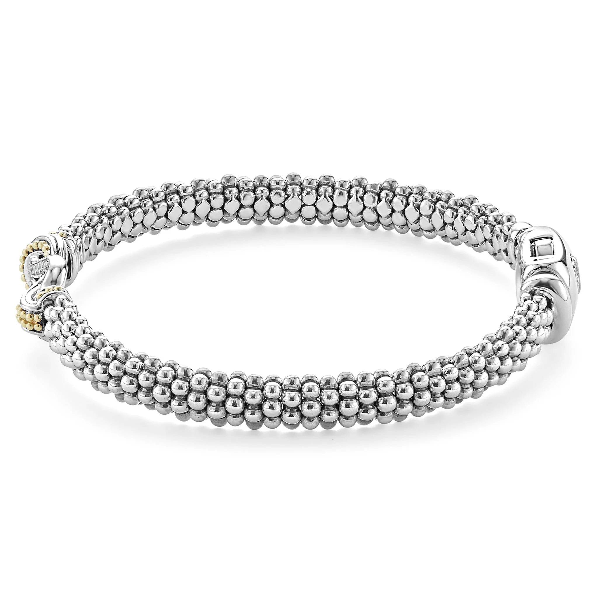 Newport Two-Tone Knot Caviar Diamond Bracelet | 6mm - Image 4