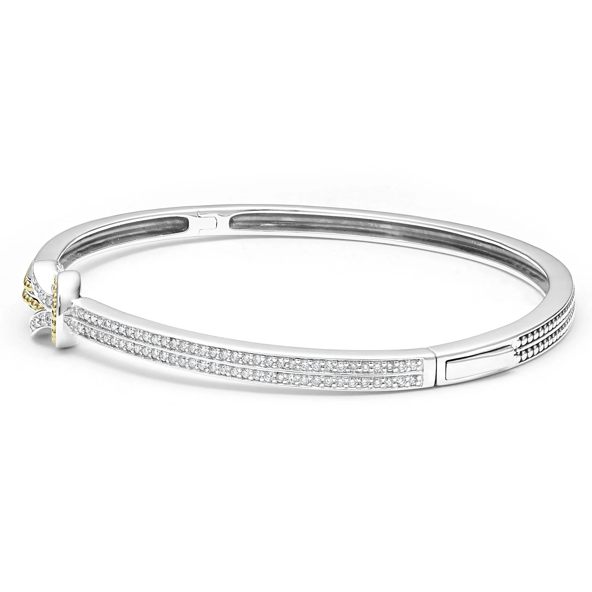 Newport Two-Tone Knot Diamond Cuff Bracelet - Image 3