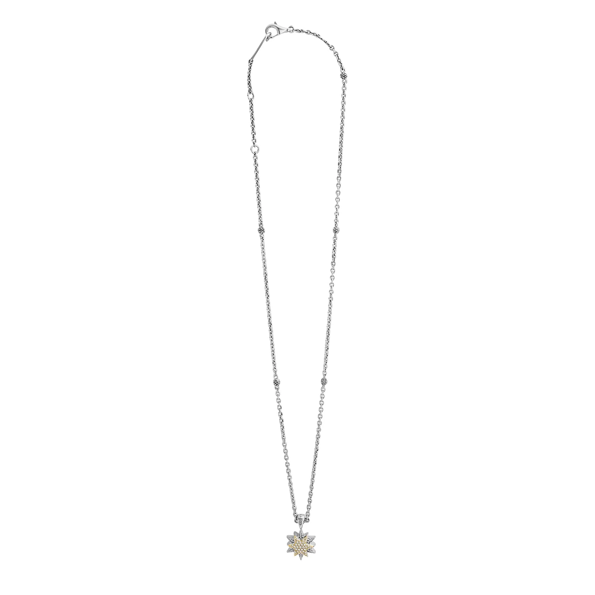North Star Two-Tone Star Diamond Pendant Necklace - Image 3