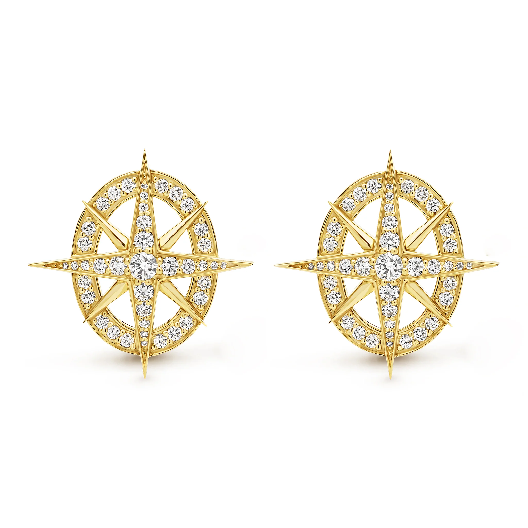 North Star 18K Gold North Star Diamond Earrings - Image 2