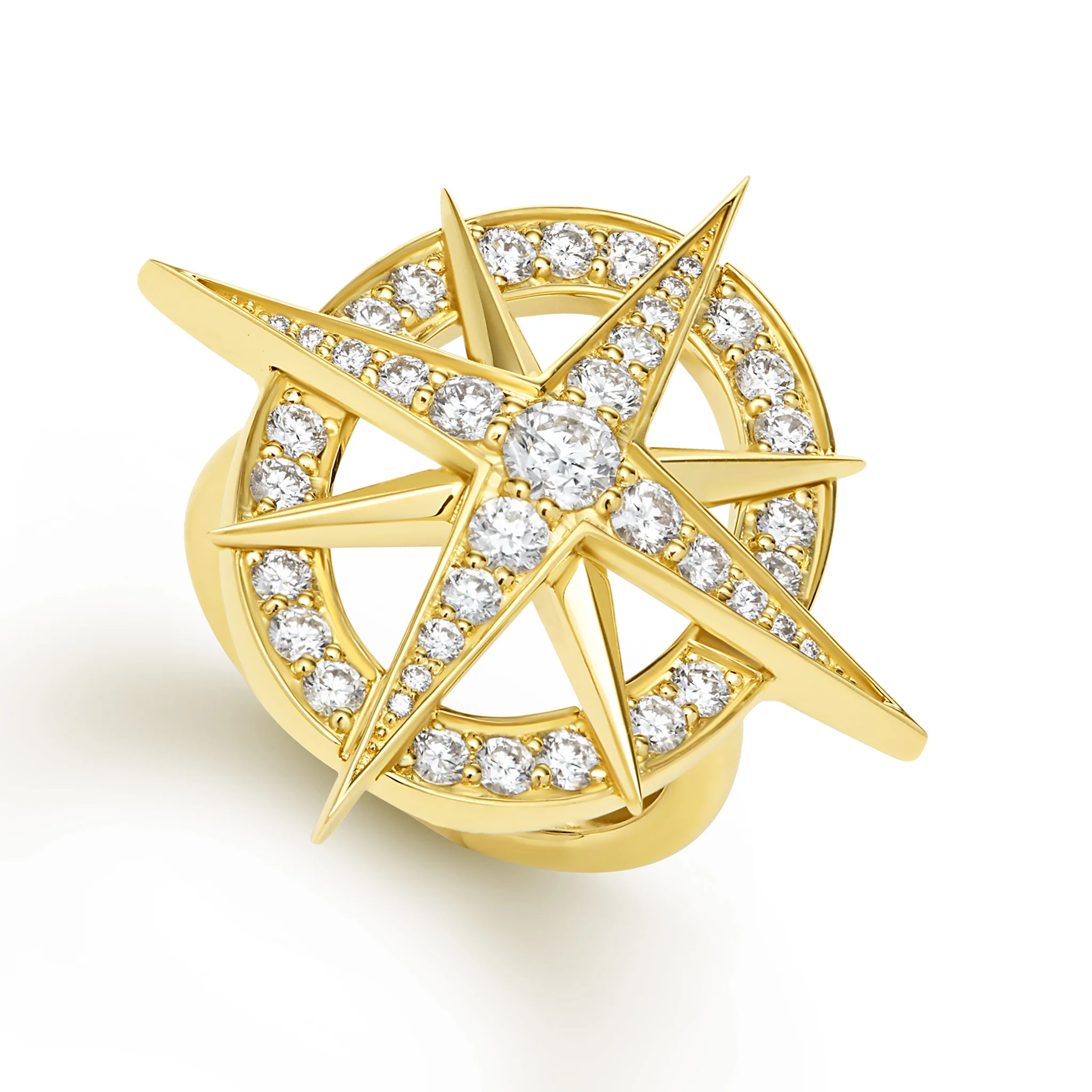 North Star 18K Gold and Diamond North Star Ring