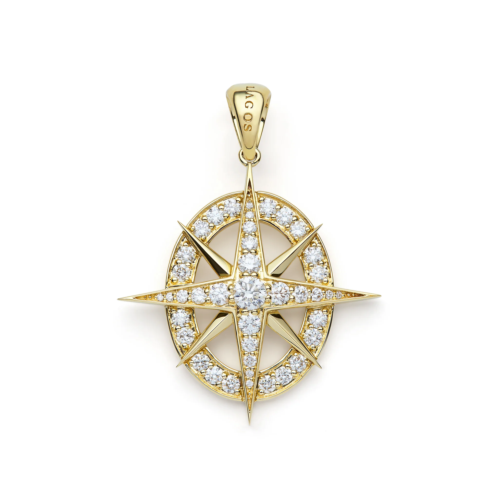 North Star 18K Gold and Diamond North Star Pendant