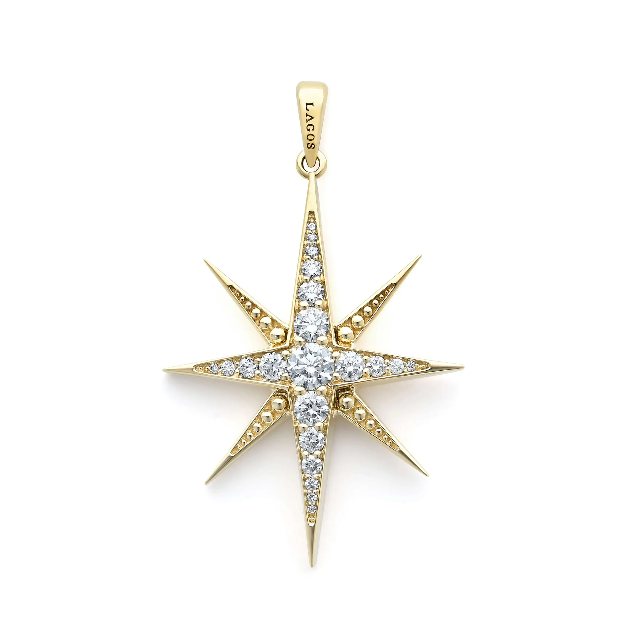 Studio 18K Gold North Star Diamond Pendant