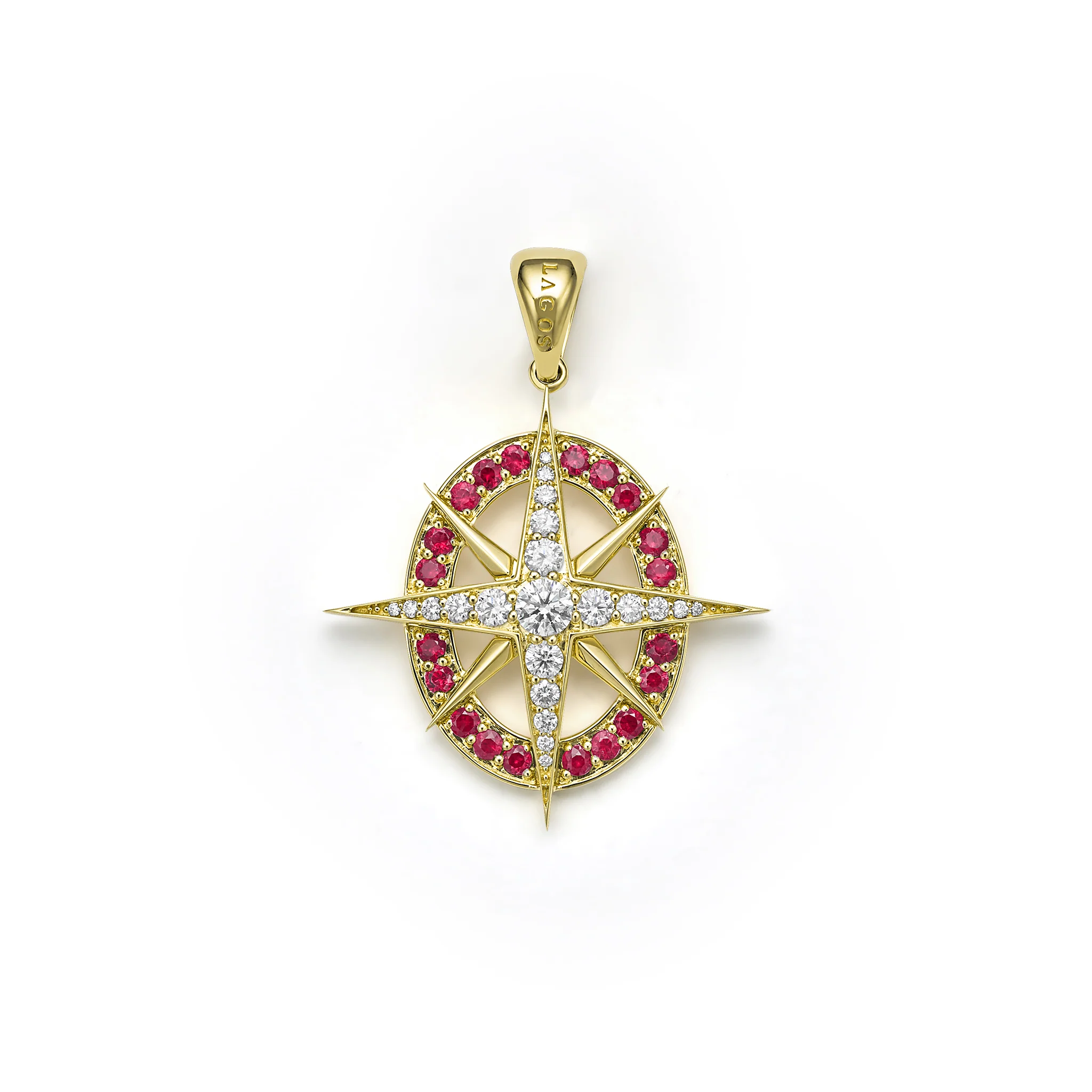 Studio 18K North Star Diamond Ruby Pendant