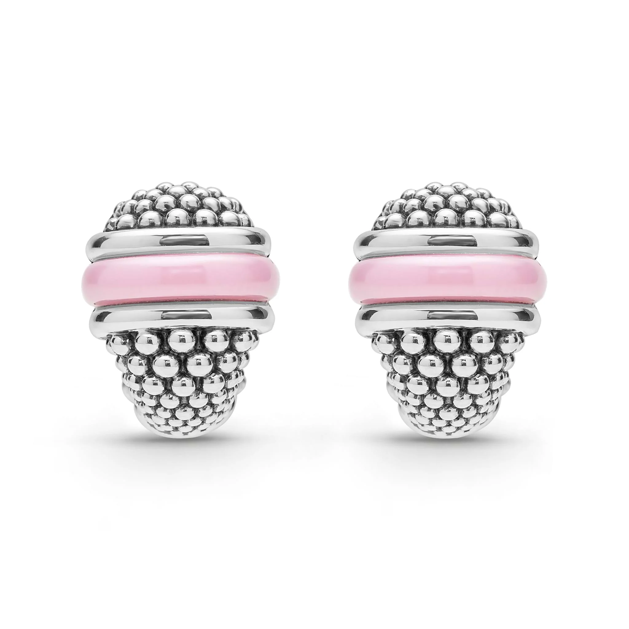 Pink Caviar Pink Ceramic Caviar Omega Clip Earrings - Image 3