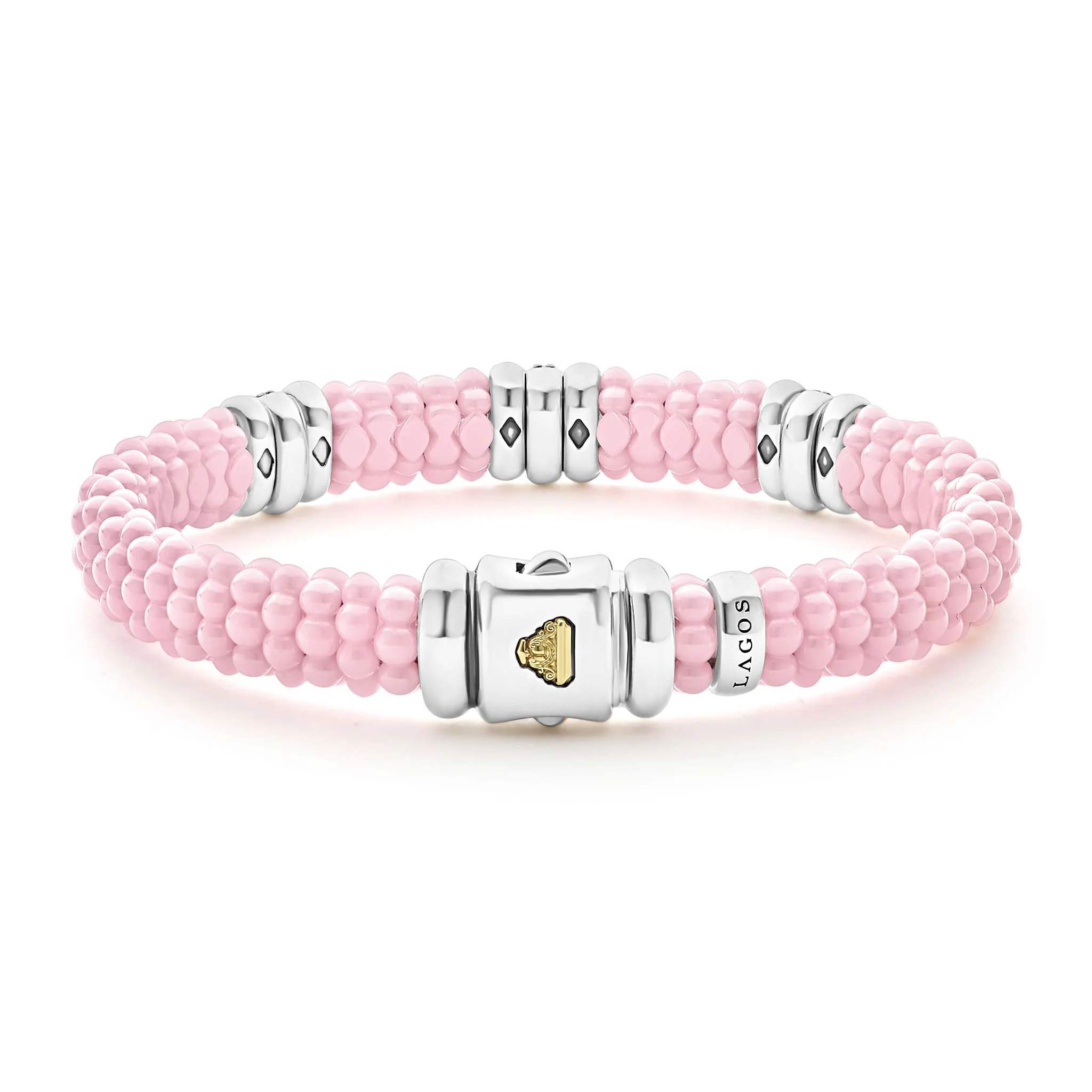 Pink Caviar Pink Three Station Diamond Caviar Bracelet | 9mm - Image 4