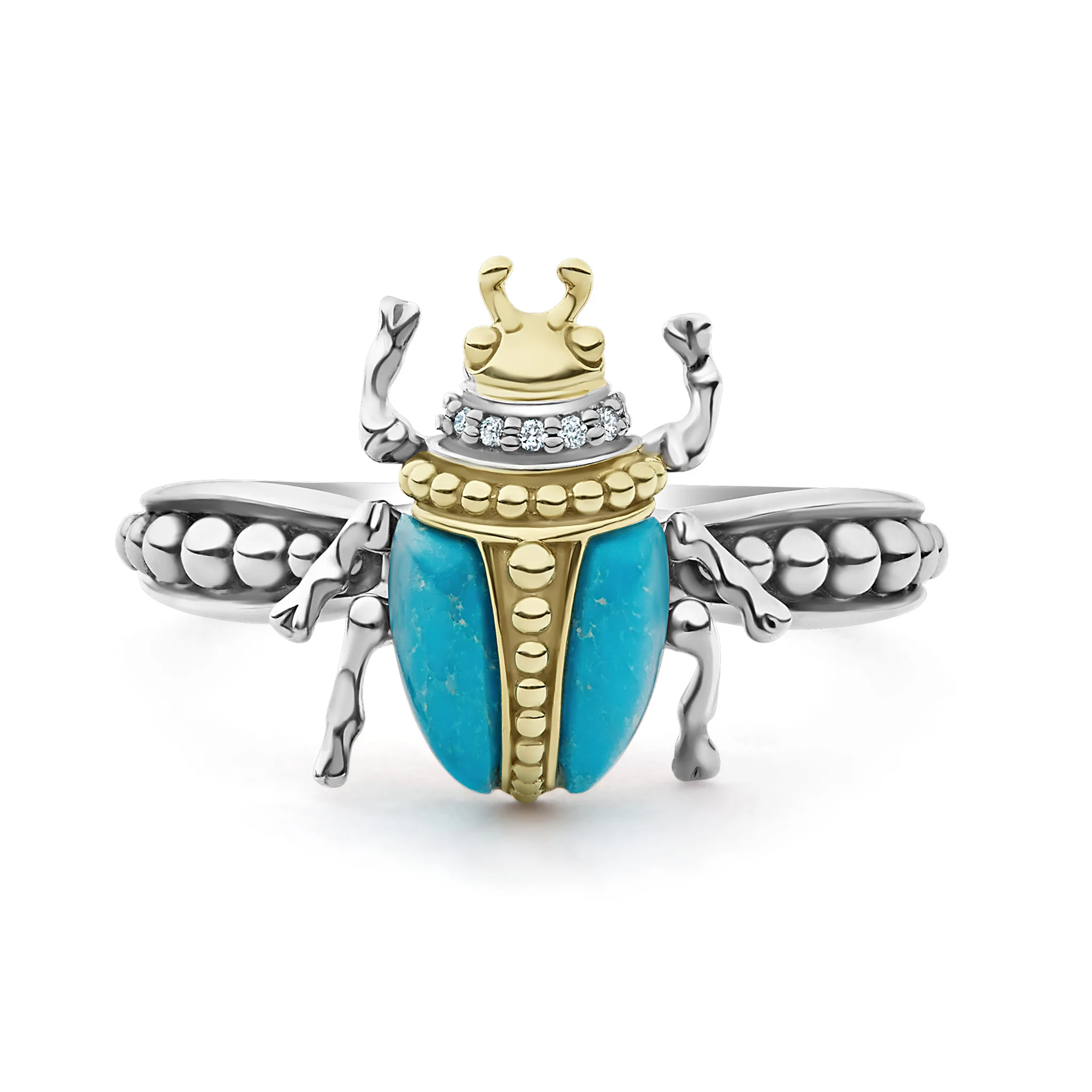 Rare Wonders Turquoise Beetle Diamond Ring - Image 3