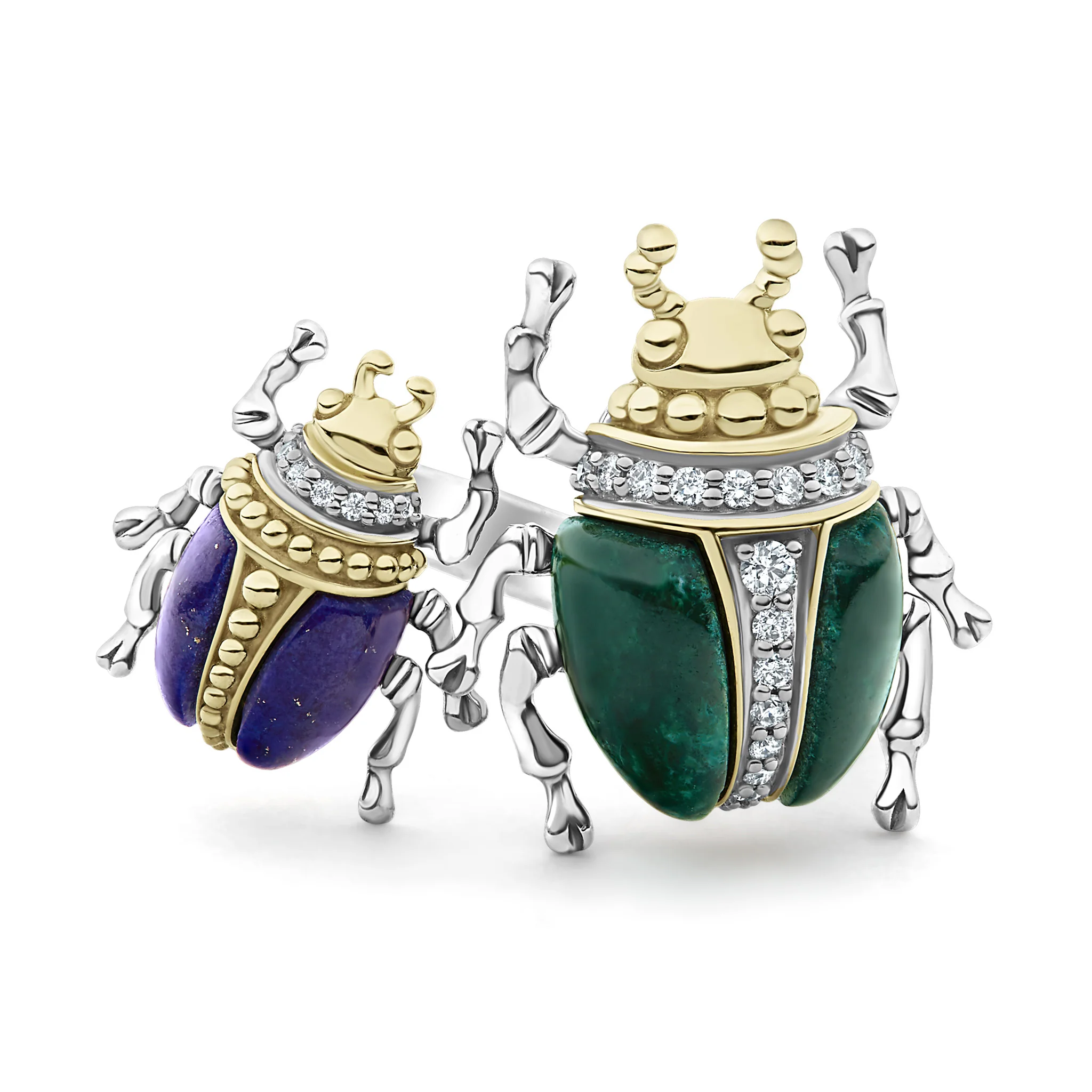 Rare Wonders Jade Double Beetle Diamond Ring - Image 3