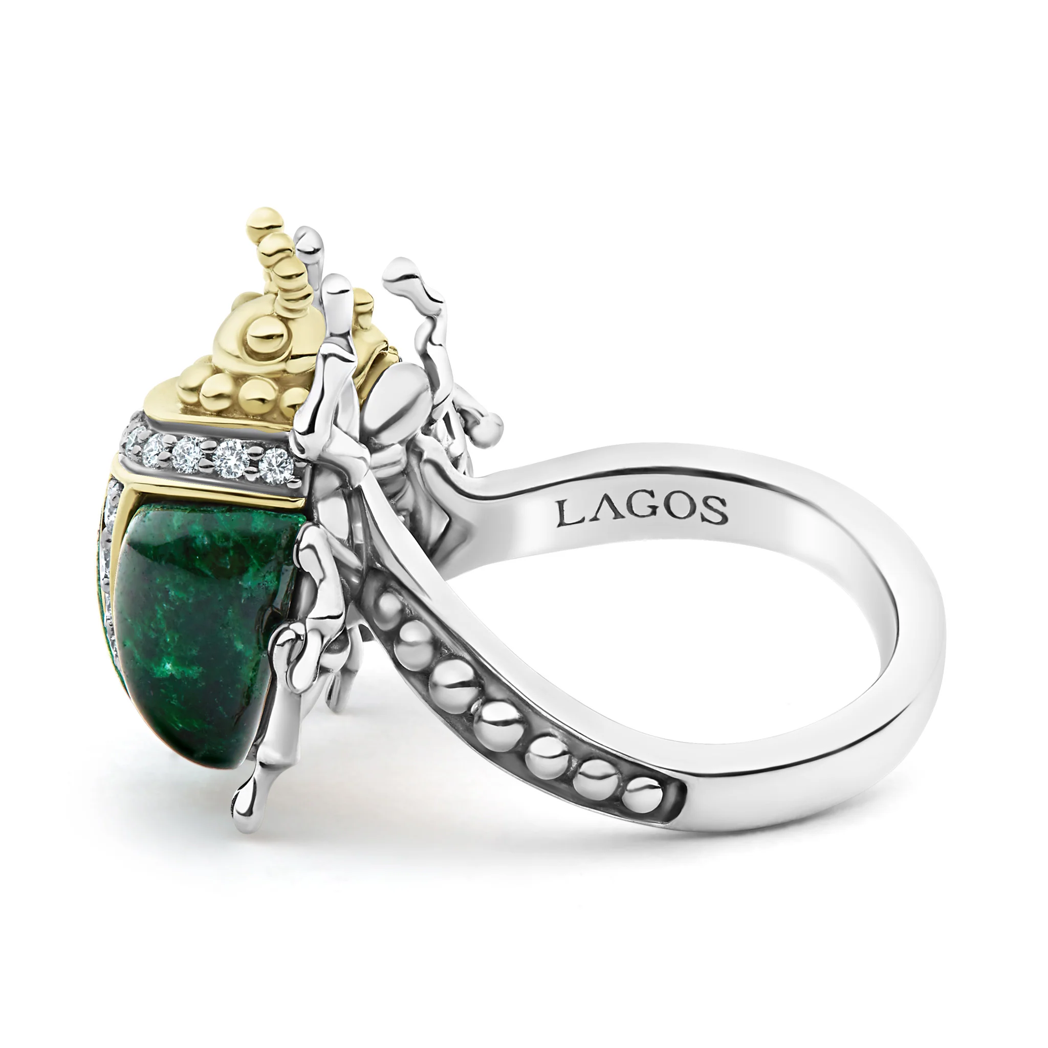 Rare Wonders Jade Double Beetle Diamond Ring - Image 4
