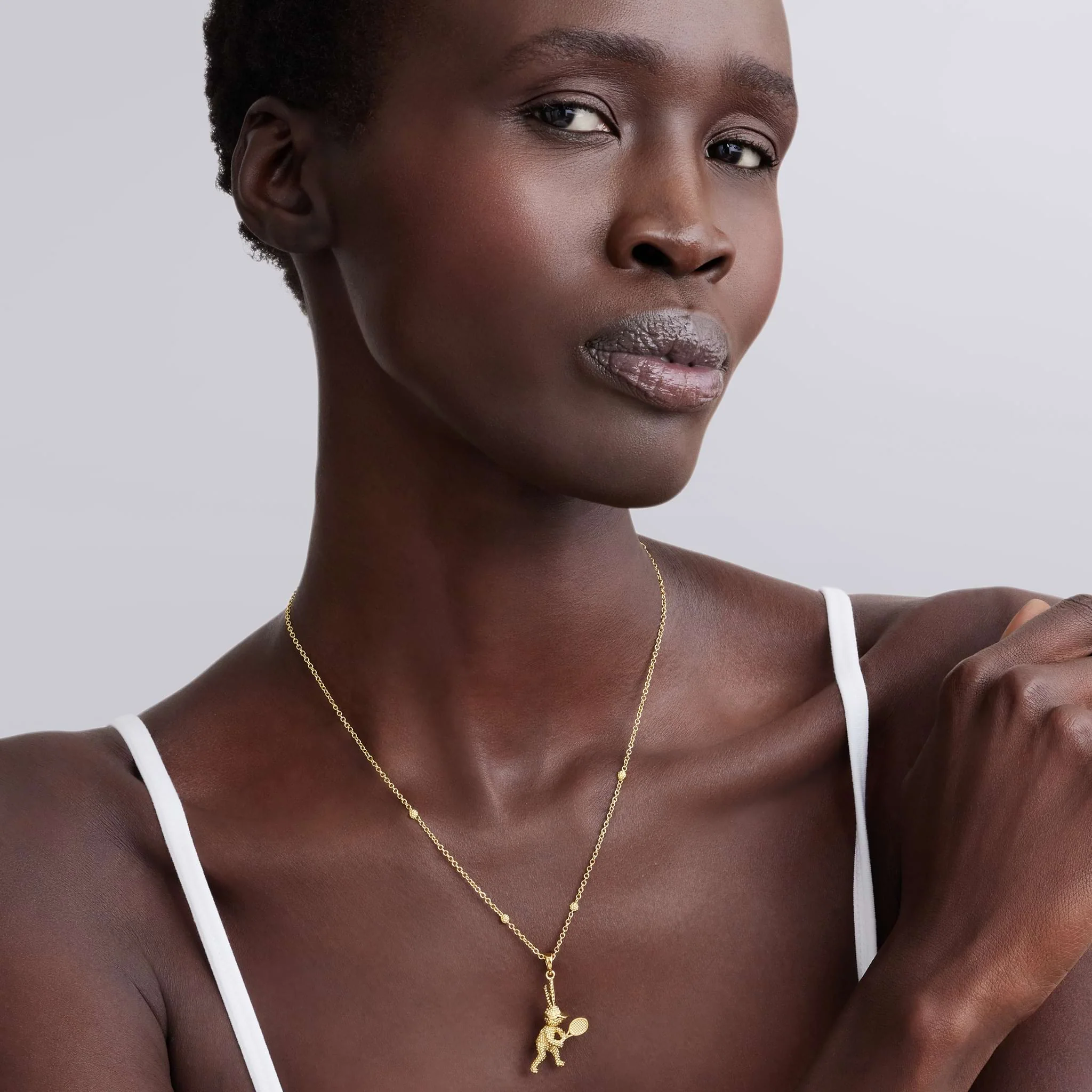Rare Wonders 18K Gold Tennis Karat Pendant Necklace - Image 2