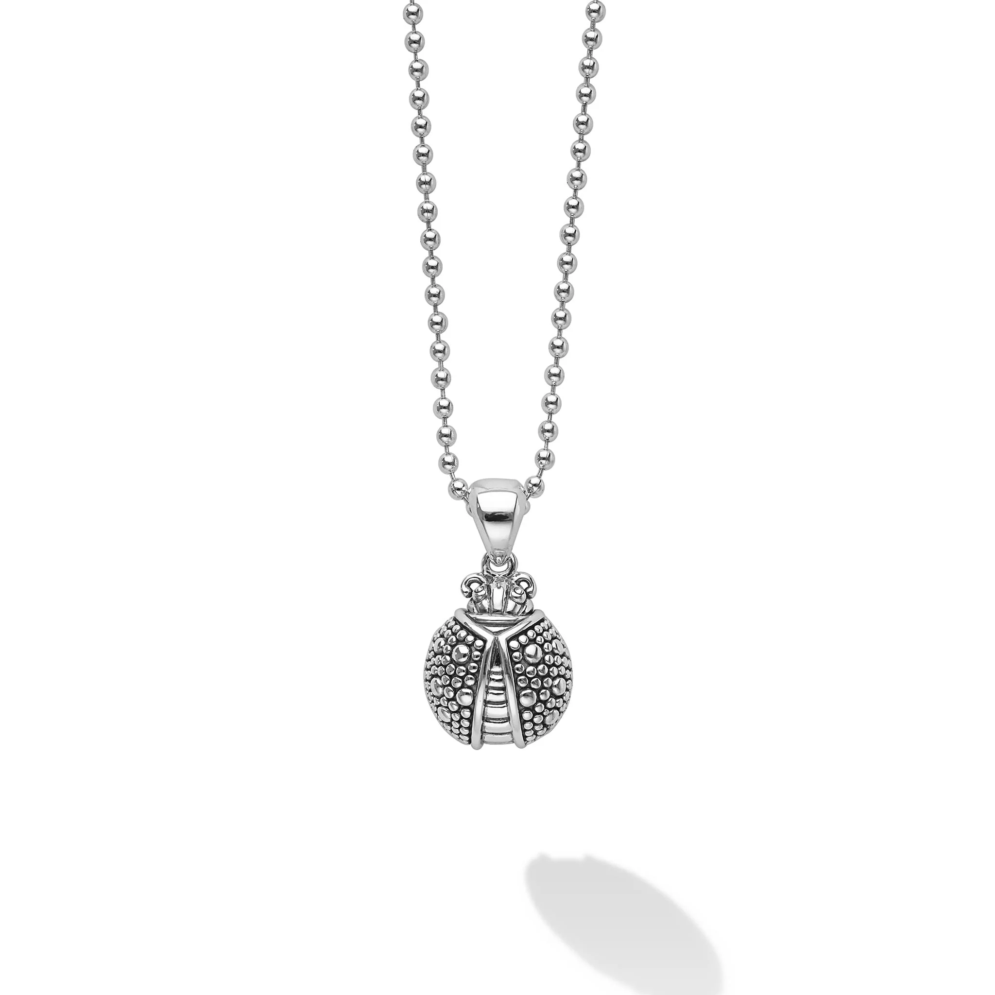 Rare Wonders Silver Ladybug Pendant Necklace