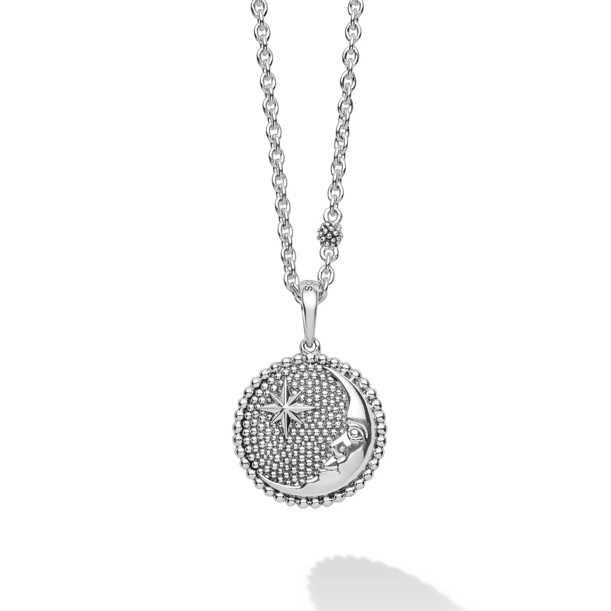 Rare Wonders Sterling Silver Moon & Star Pendant Necklace