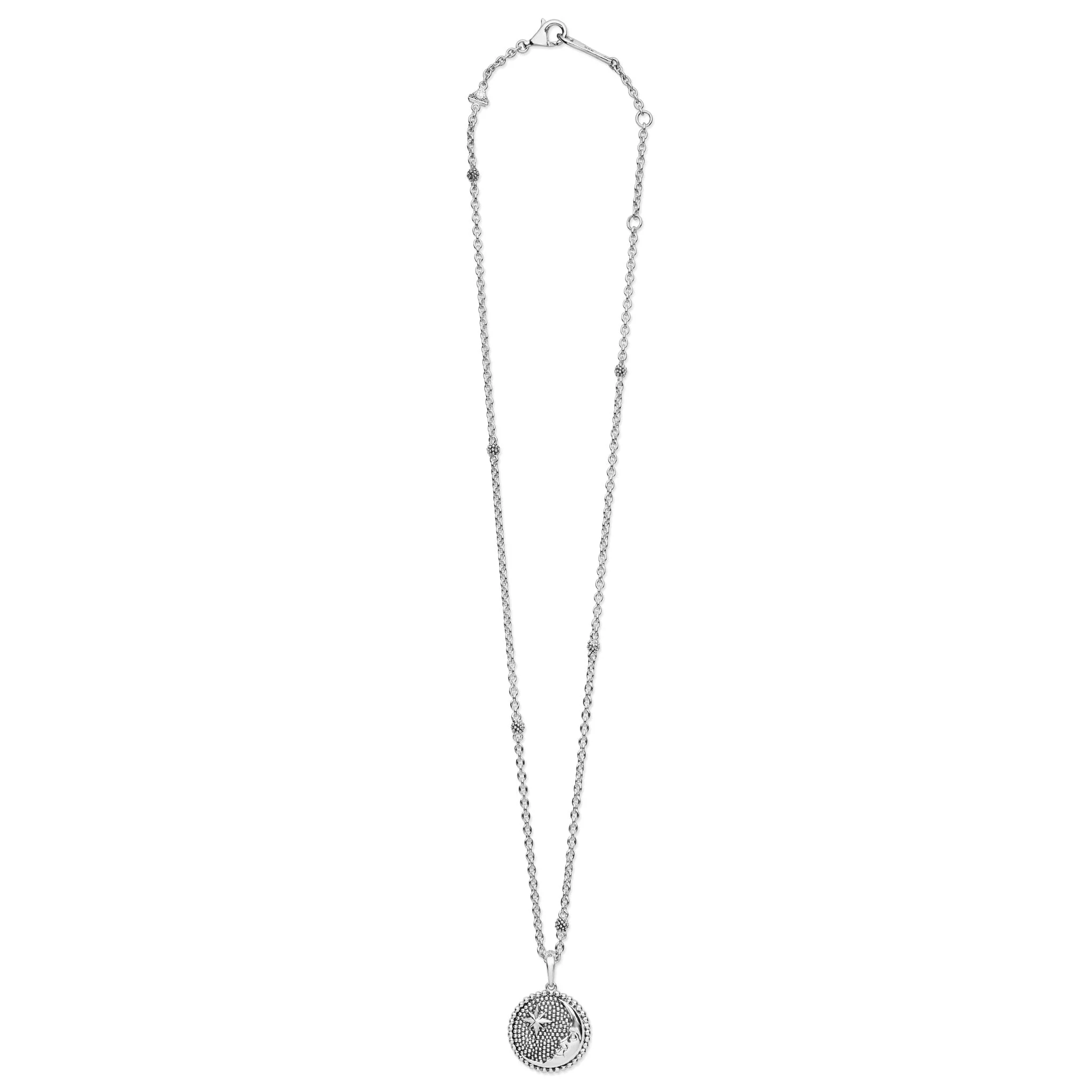 Rare Wonders Sterling Silver Moon & Star Pendant Necklace - Image 2