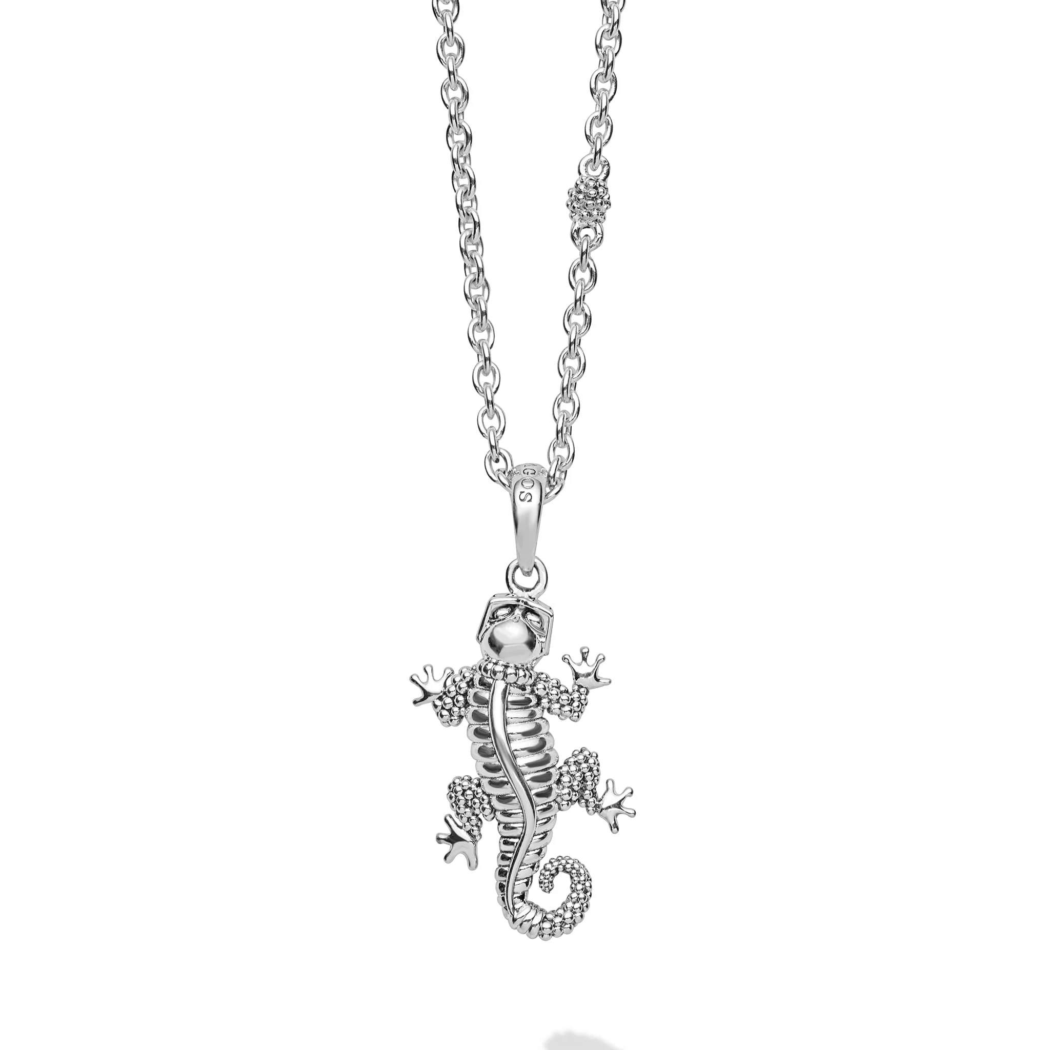 Rare Wonders Sterling Silver Mini Gecko Pendant Necklace