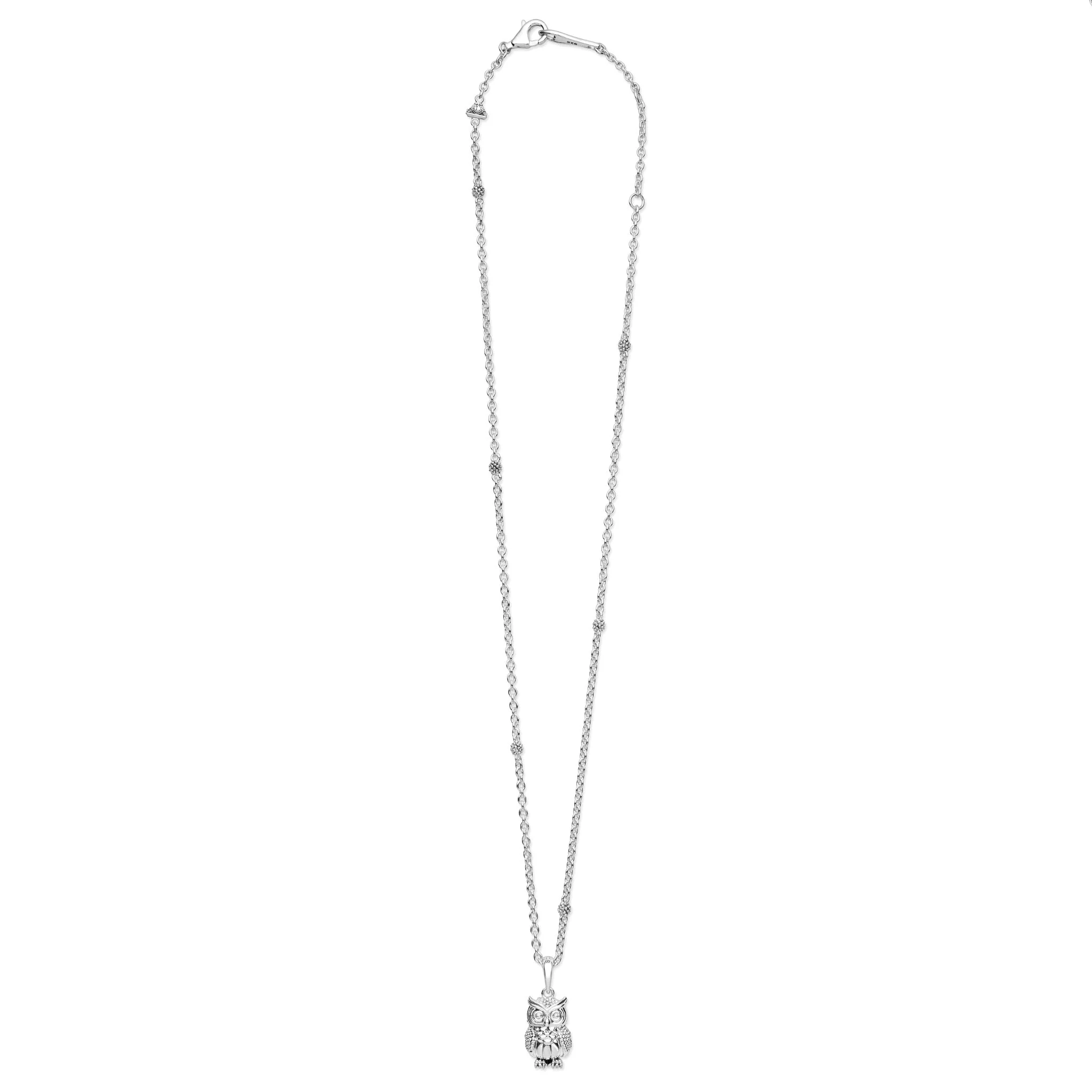 Rare Wonders Sterling Silver Mini Owl Pendant Necklace - Image 2