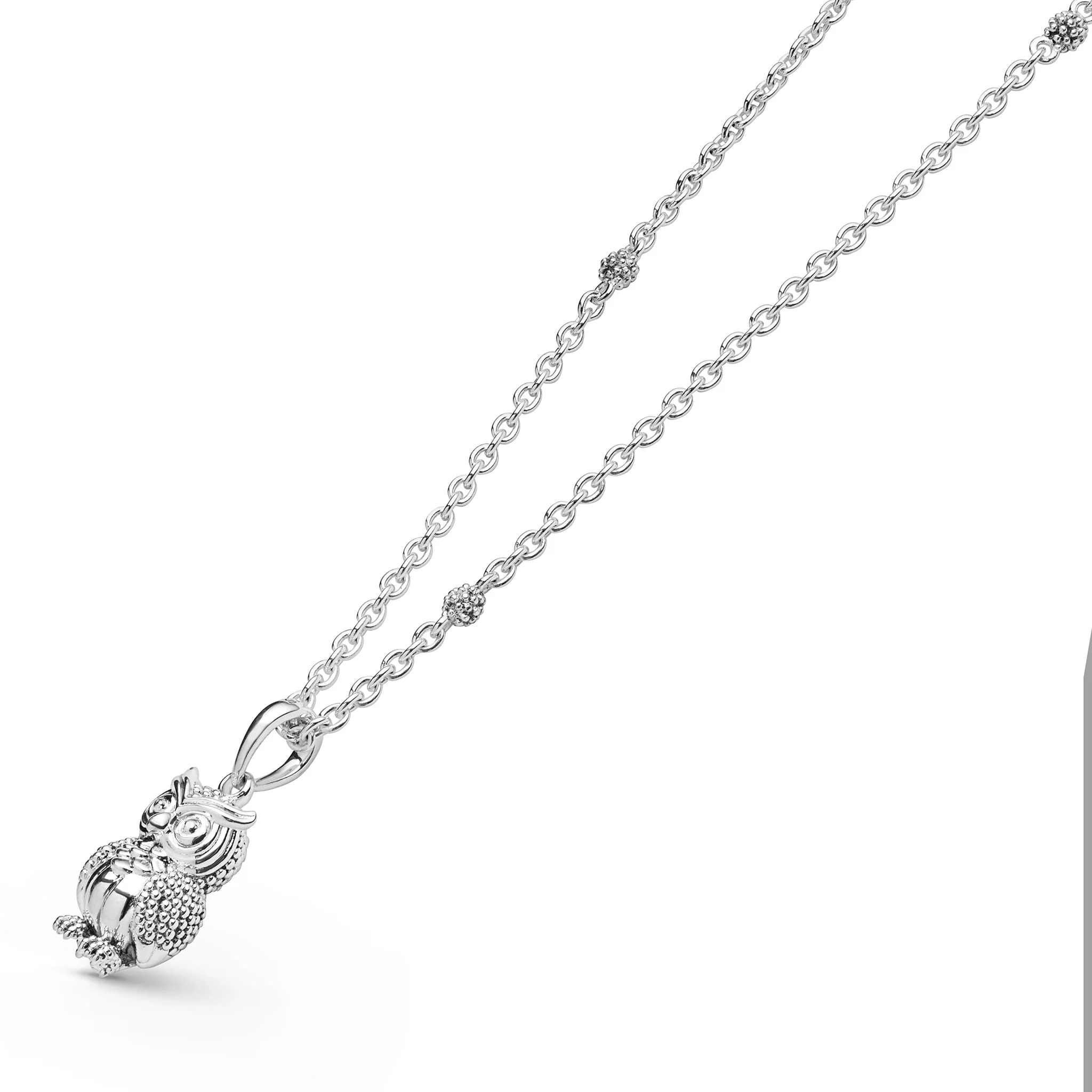 Rare Wonders Sterling Silver Mini Owl Pendant Necklace - Image 3