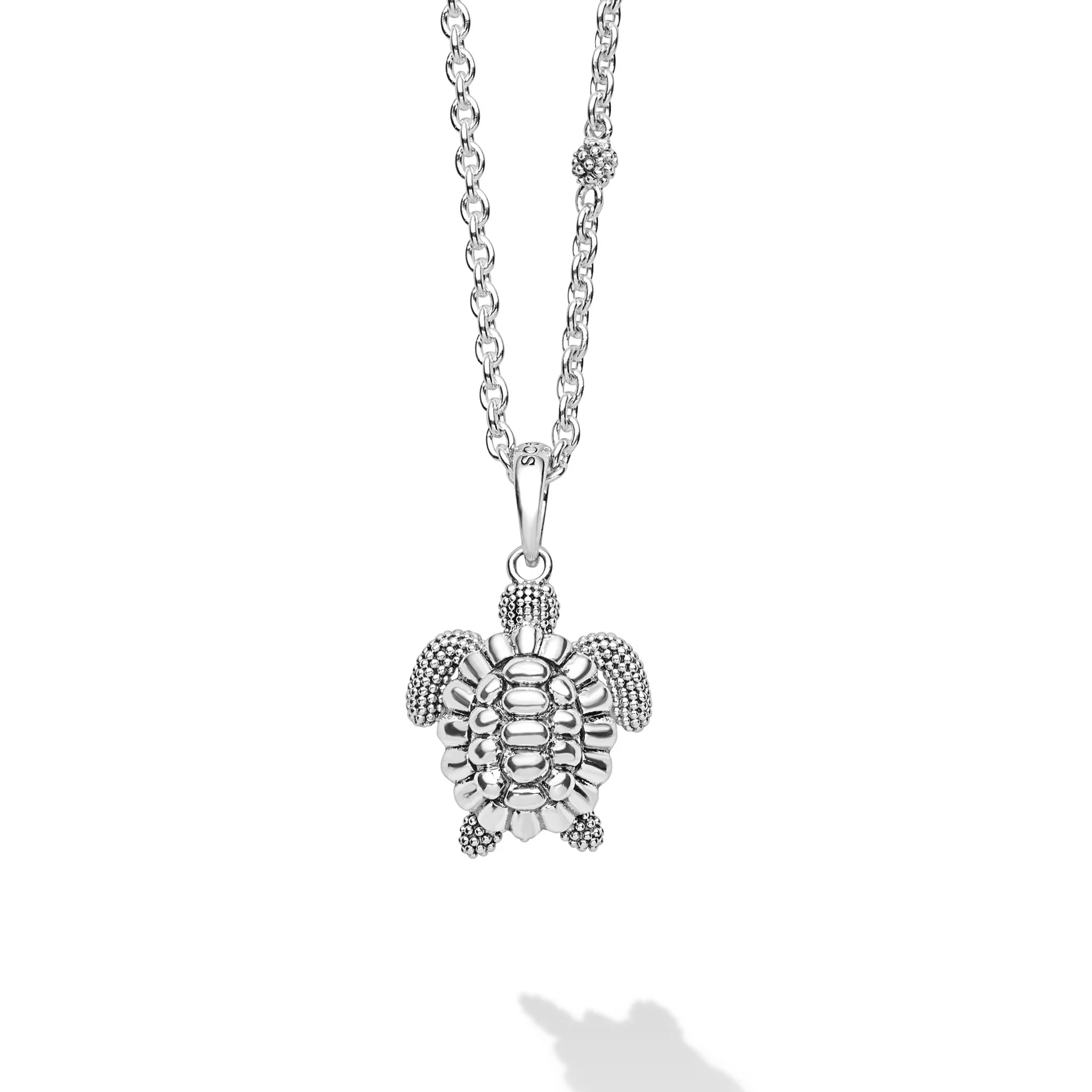 Rare Wonders Sterling Silver Mini Sea Turtle Pendant Necklace