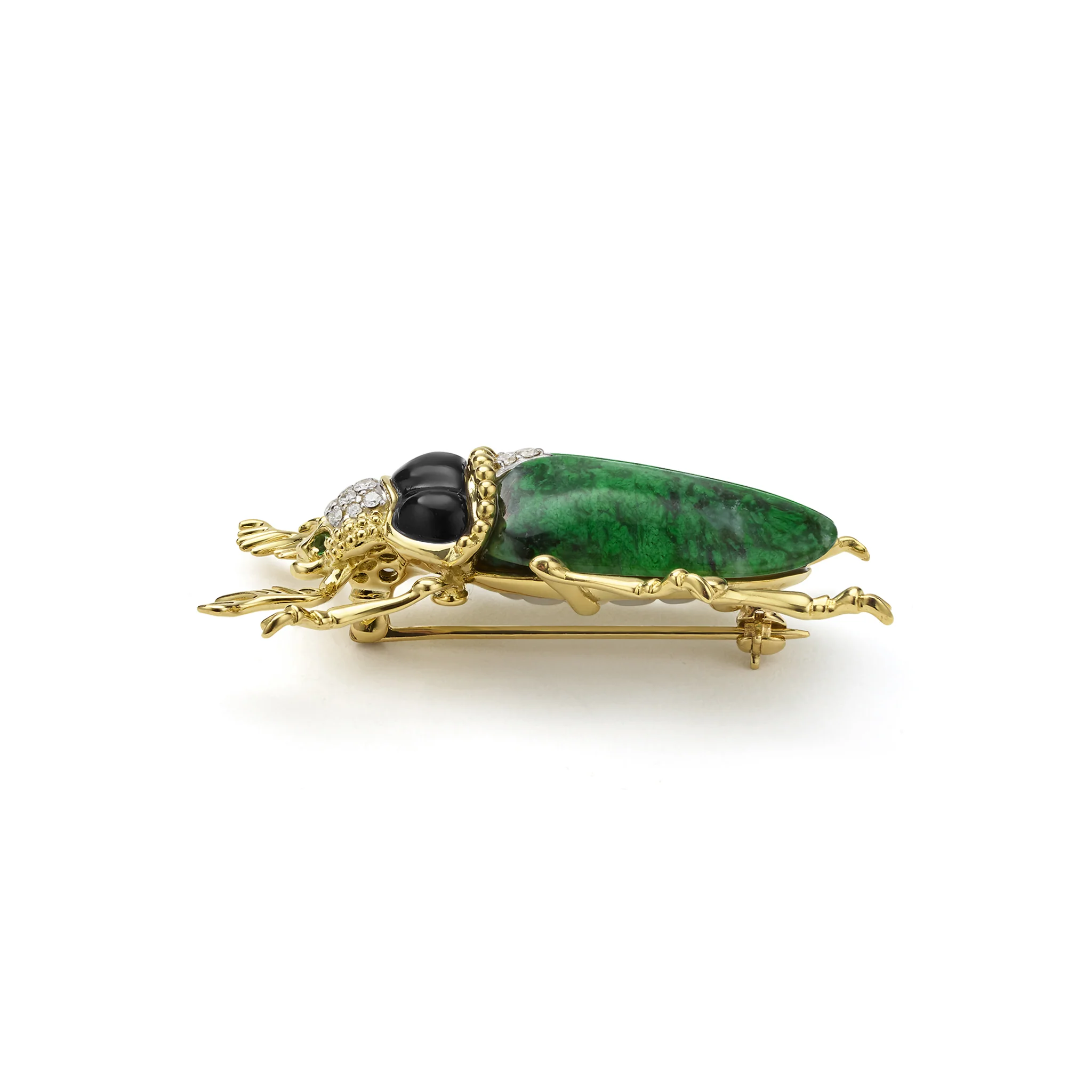 Rare Wonders 18K Gold Maw Sit Sit and Onyx Beetle Pin - Image 3